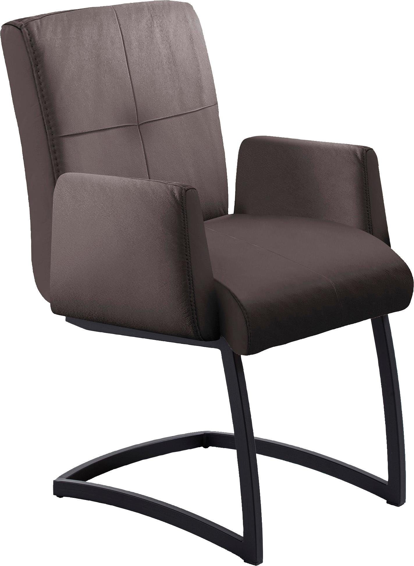 exxpo - sofa fashion Vrijdragende stoel Affogato met comfortabele armleuningen aantrekkelijke kruisnaad in de rugleuning