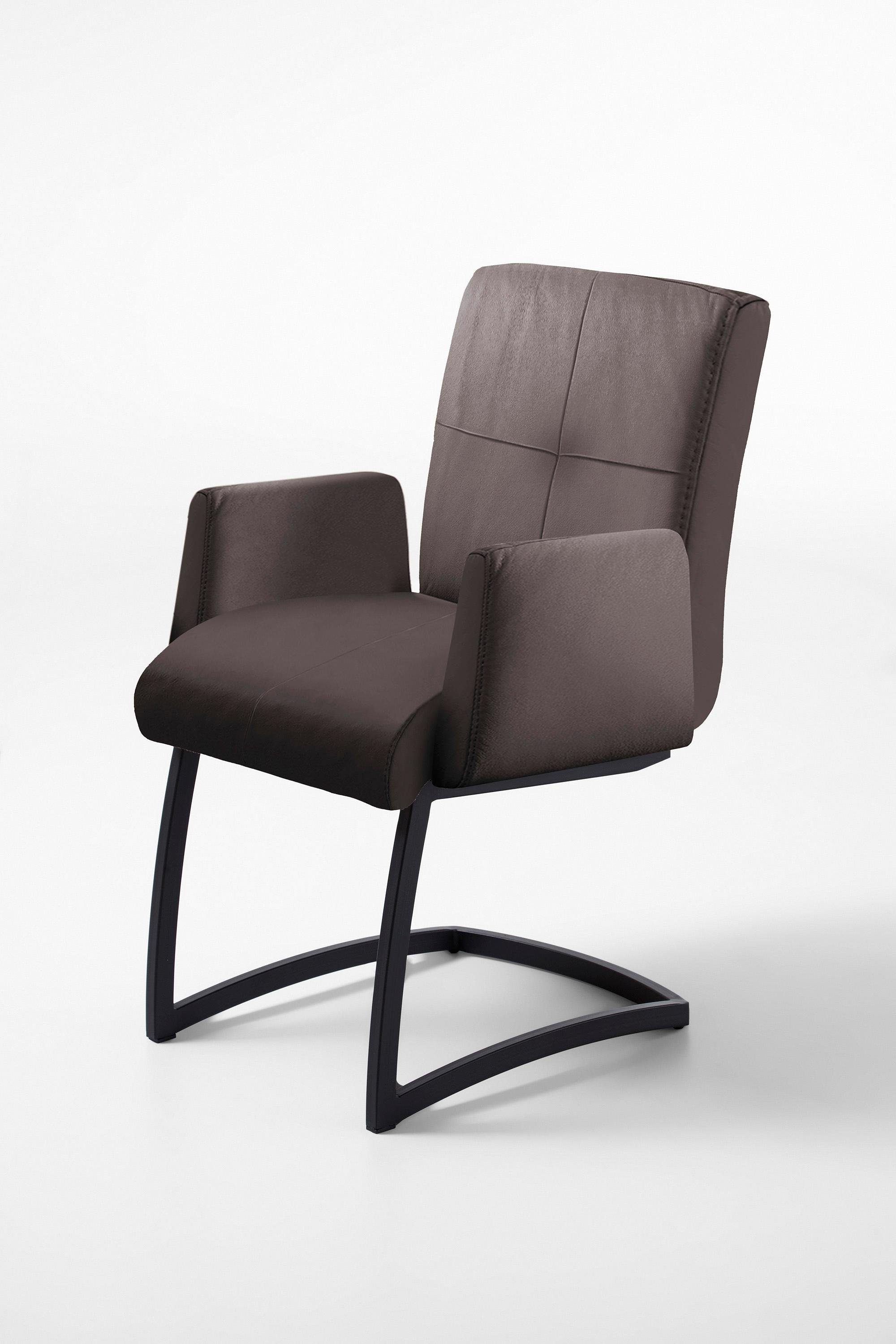 exxpo - sofa fashion Vrijdragende stoel Affogato met comfortabele armleuningen aantrekkelijke kruisnaad in de rugleuning zweefstoelen bruin