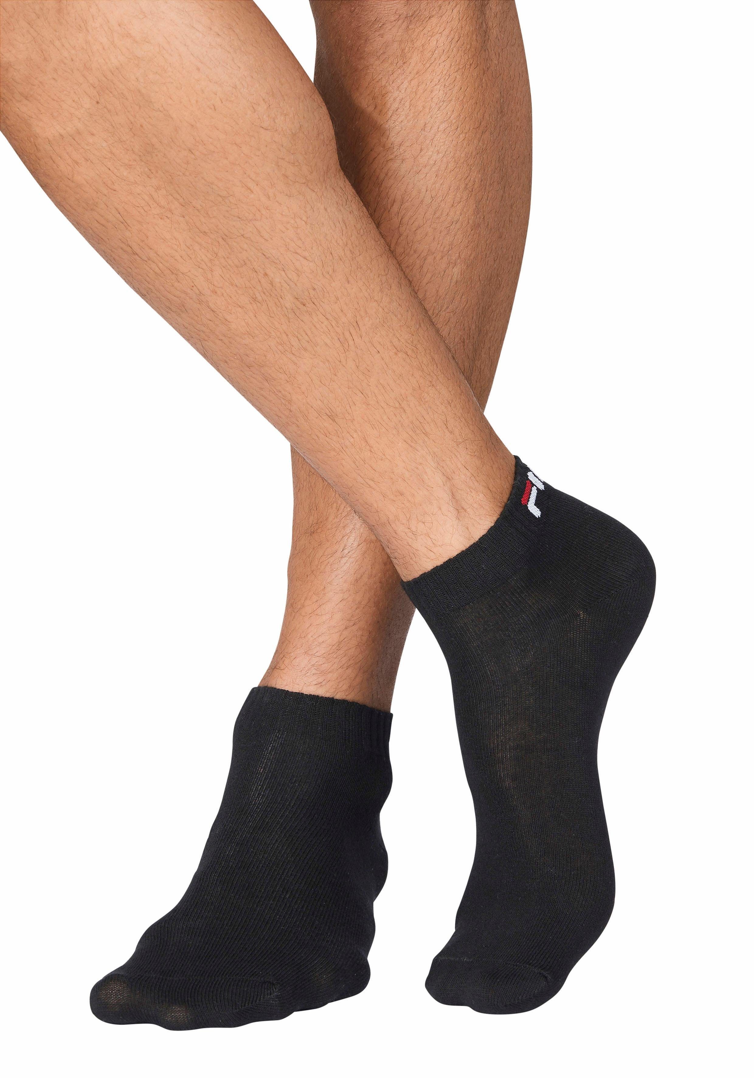 fila korte sokken met geborduurd logo (3 paar) zwart