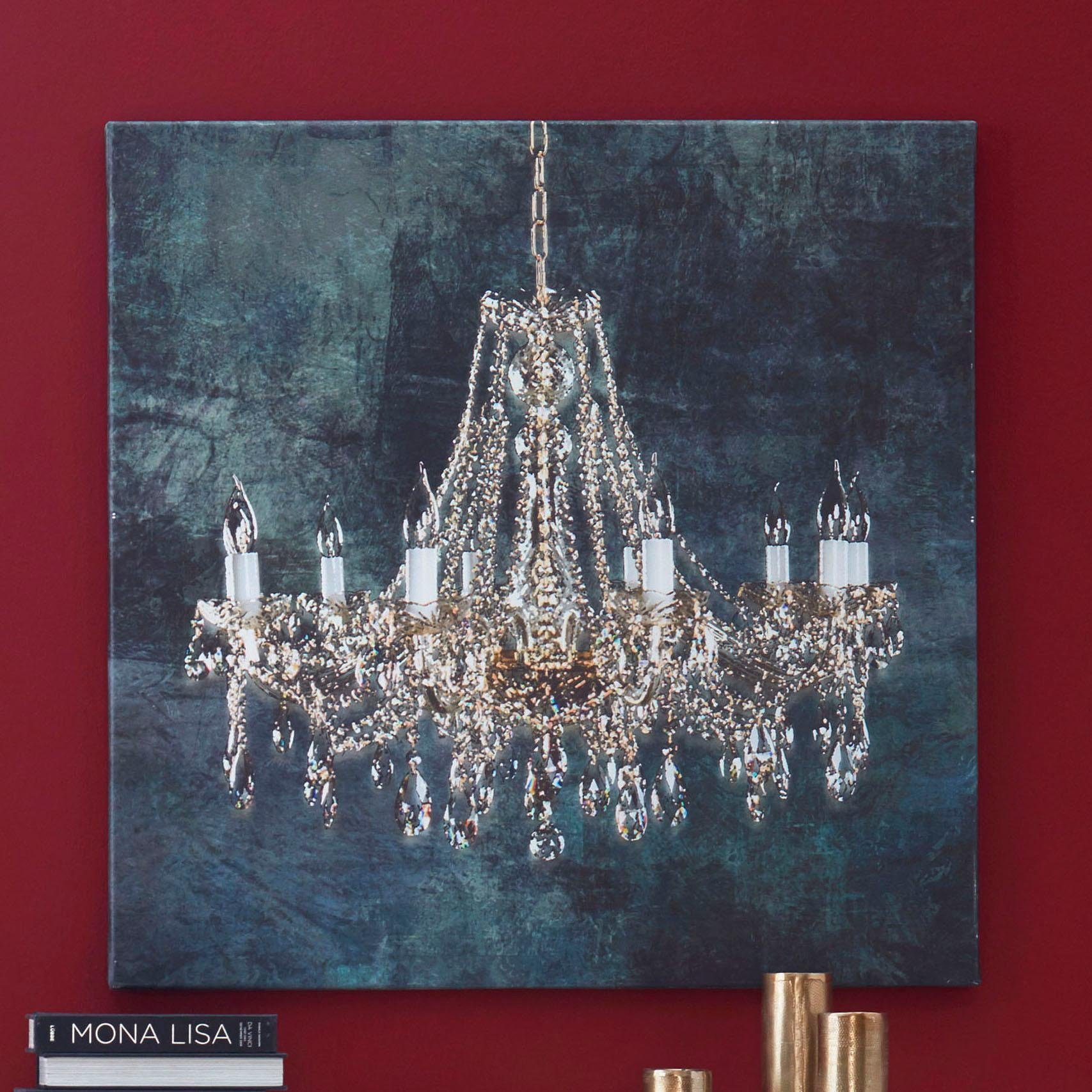 Home affaire Artprint op linnen Kroonluchter Premium canvasstof, handgemaakt in Duitsland