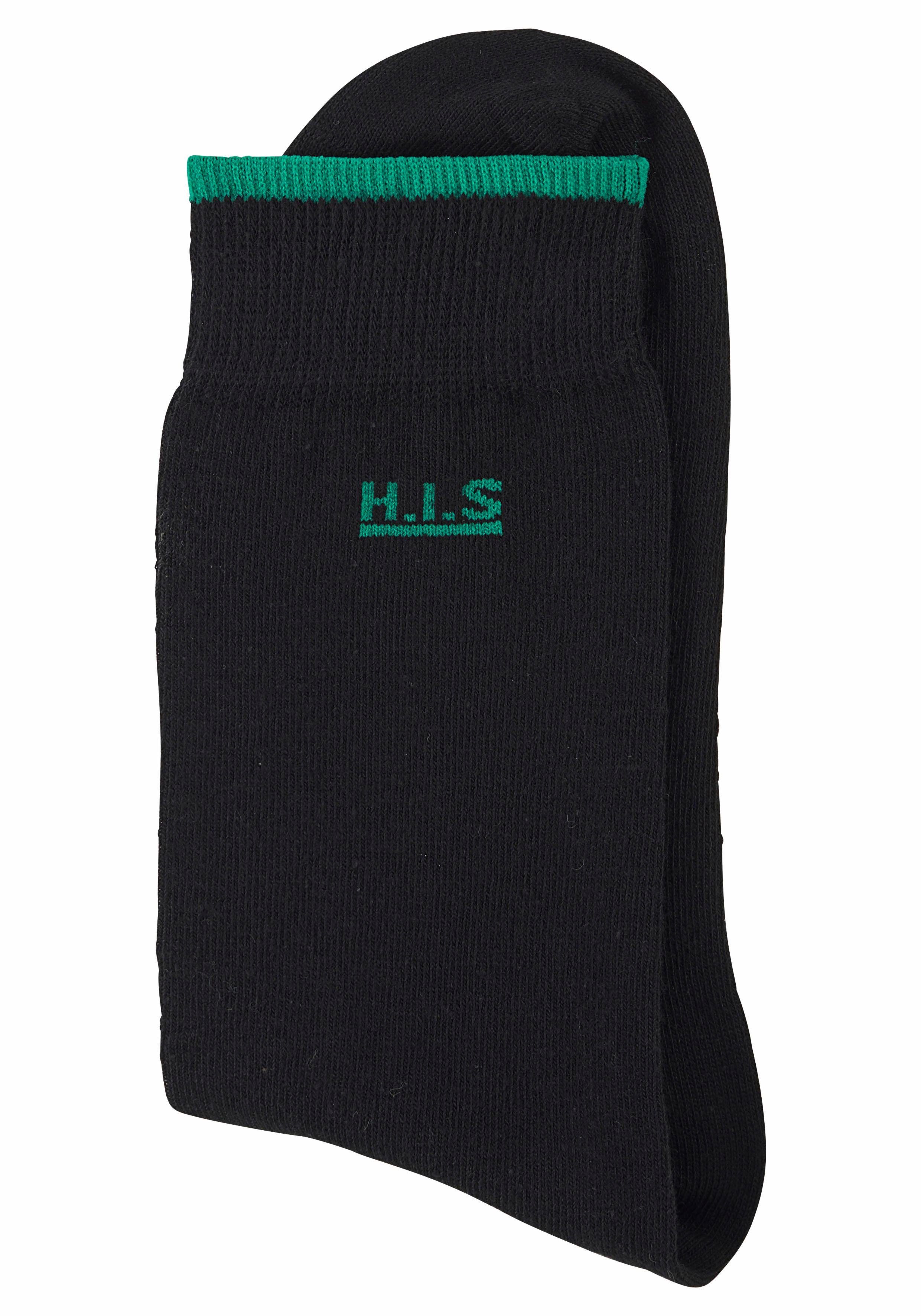 H.I.S Sokken met gekleurde boord (set, 7 paar)