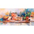 home affaire decoratief paneel luigi florio - case sul lago 100x50 cm multicolor
