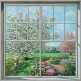 home affaire decoratief paneel del missier - finestra sul giardino 70-70 cm multicolor