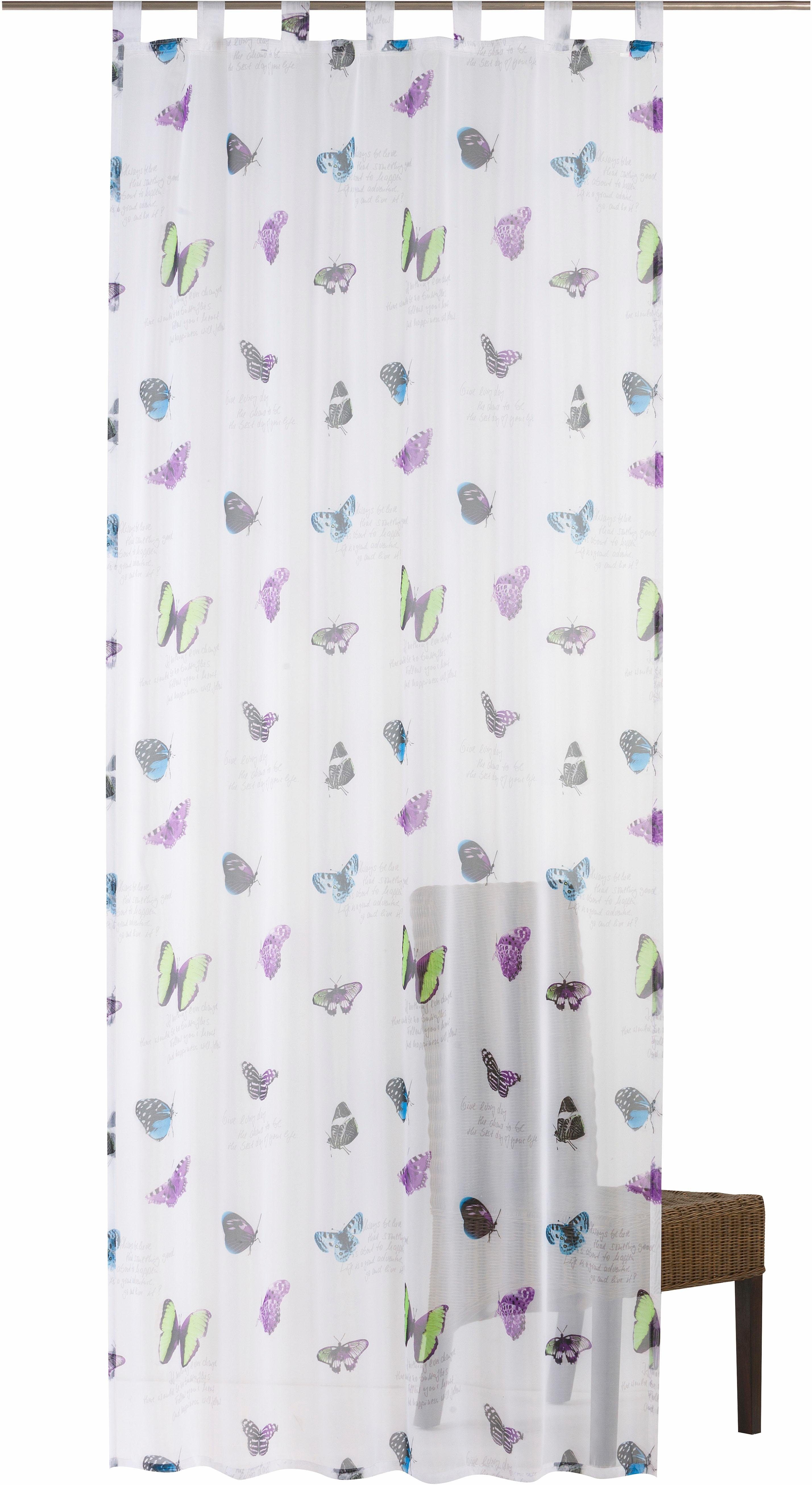 freundin Home Collection Gordijn FD Summer Butterfly HxB: 255x140 (1 stuk)