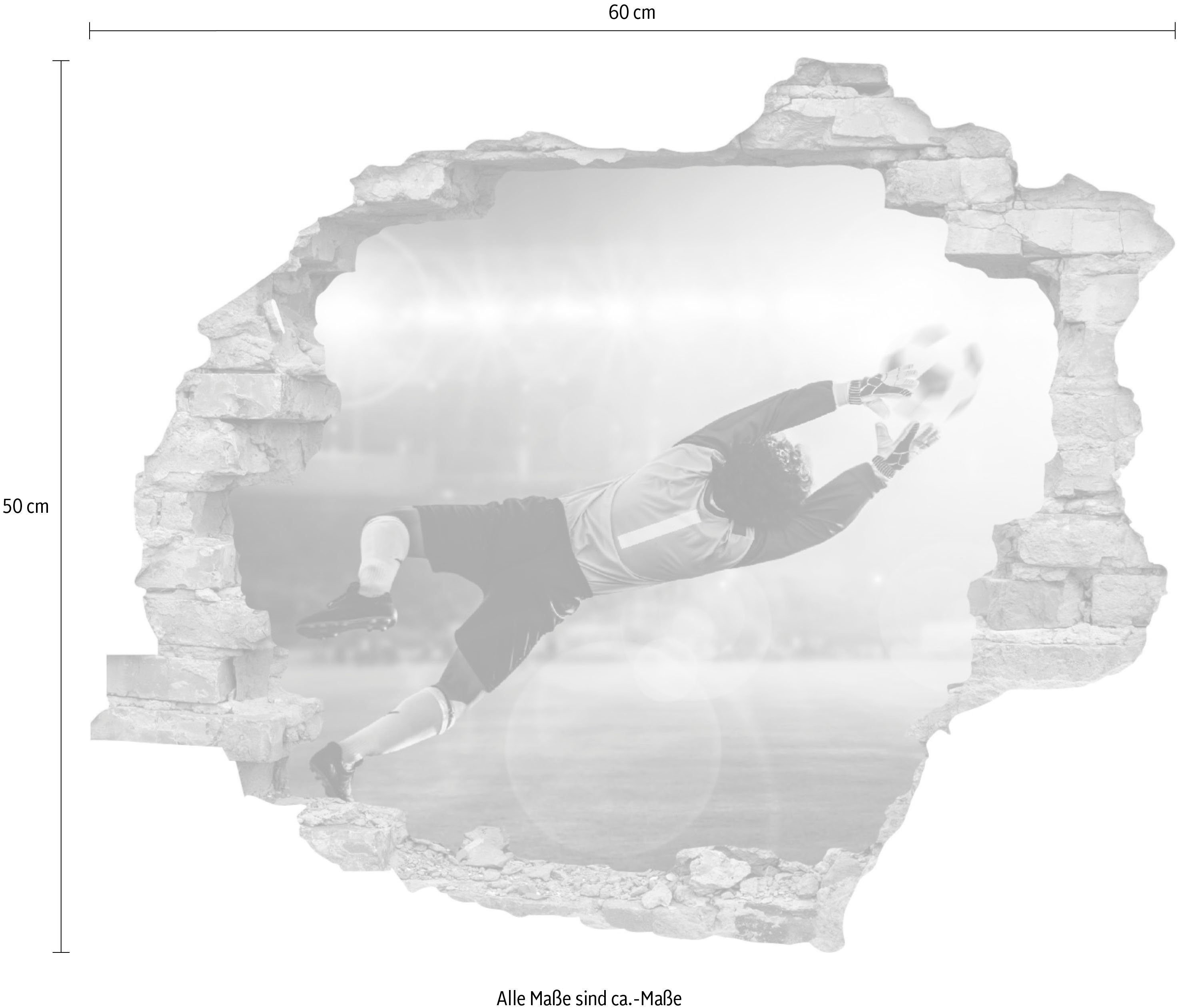 queence Wandfolie Doelman Muursticker, muurdecoratie, zelfklevend, 3D, muurdurchbraak (1 stuk)