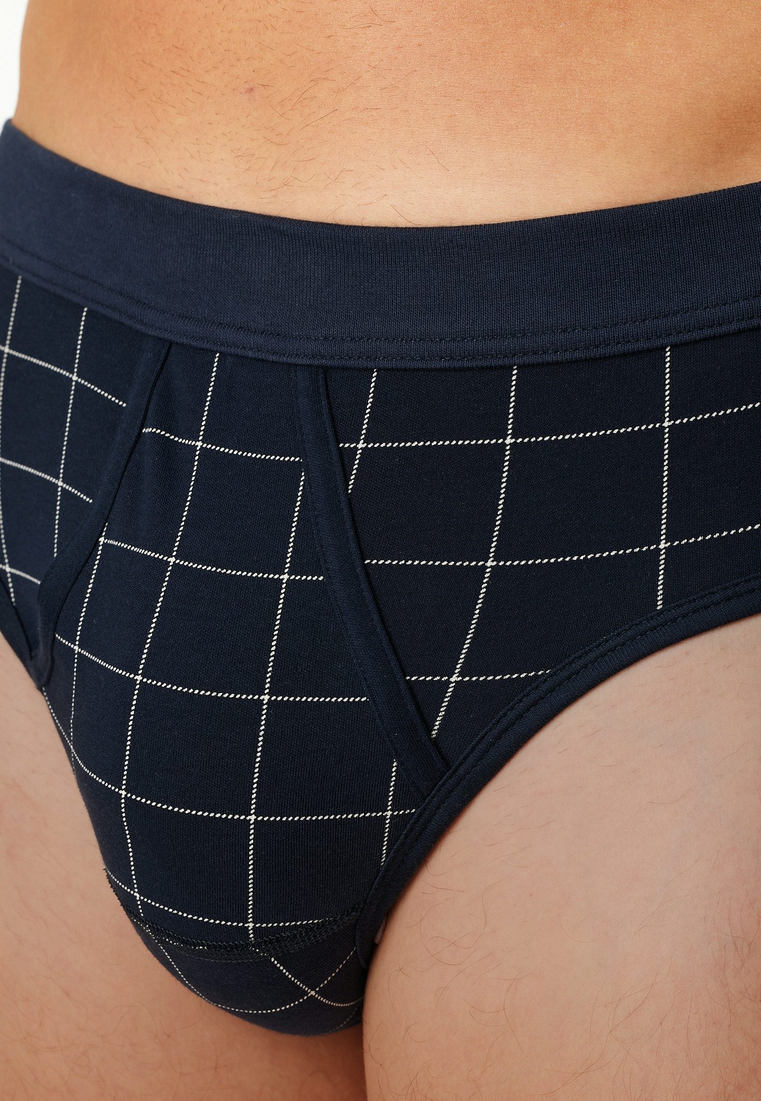 Schiesser Slip Fine Interlock met gulp, geruit