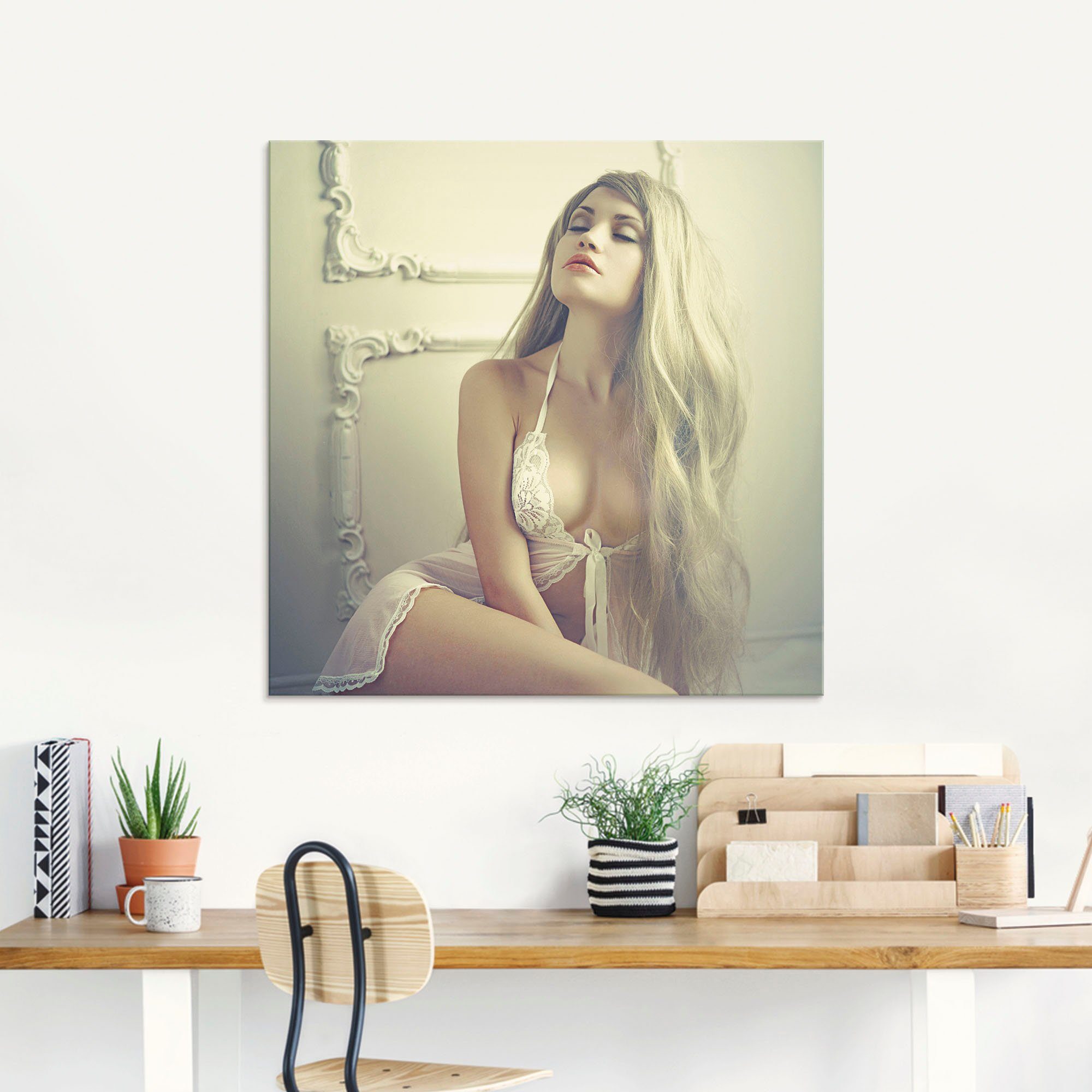 Artland Print op glas ZINNIG MEISJE in verschillende maten