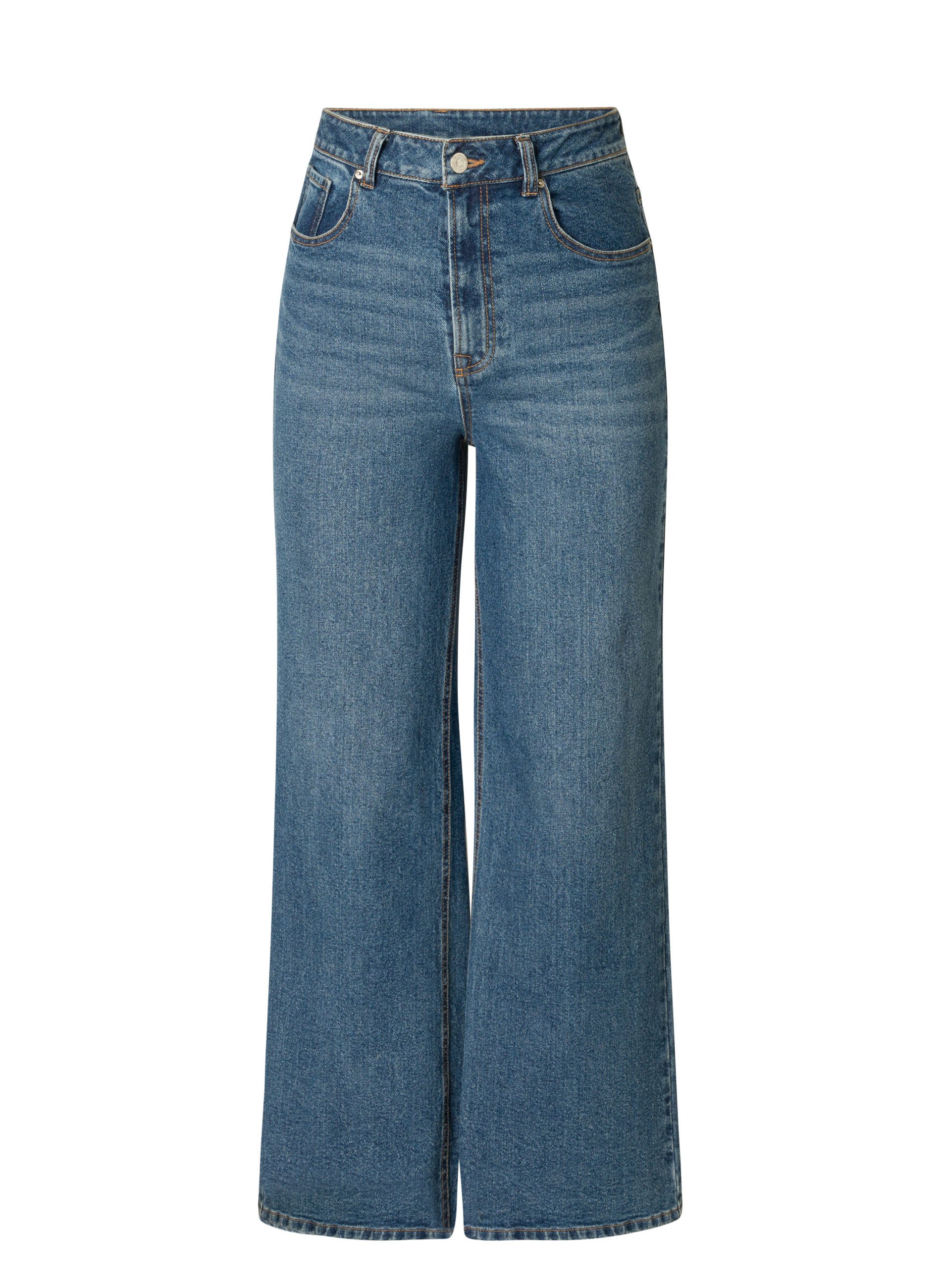 Base Level Wijde jeans AMY met wassing