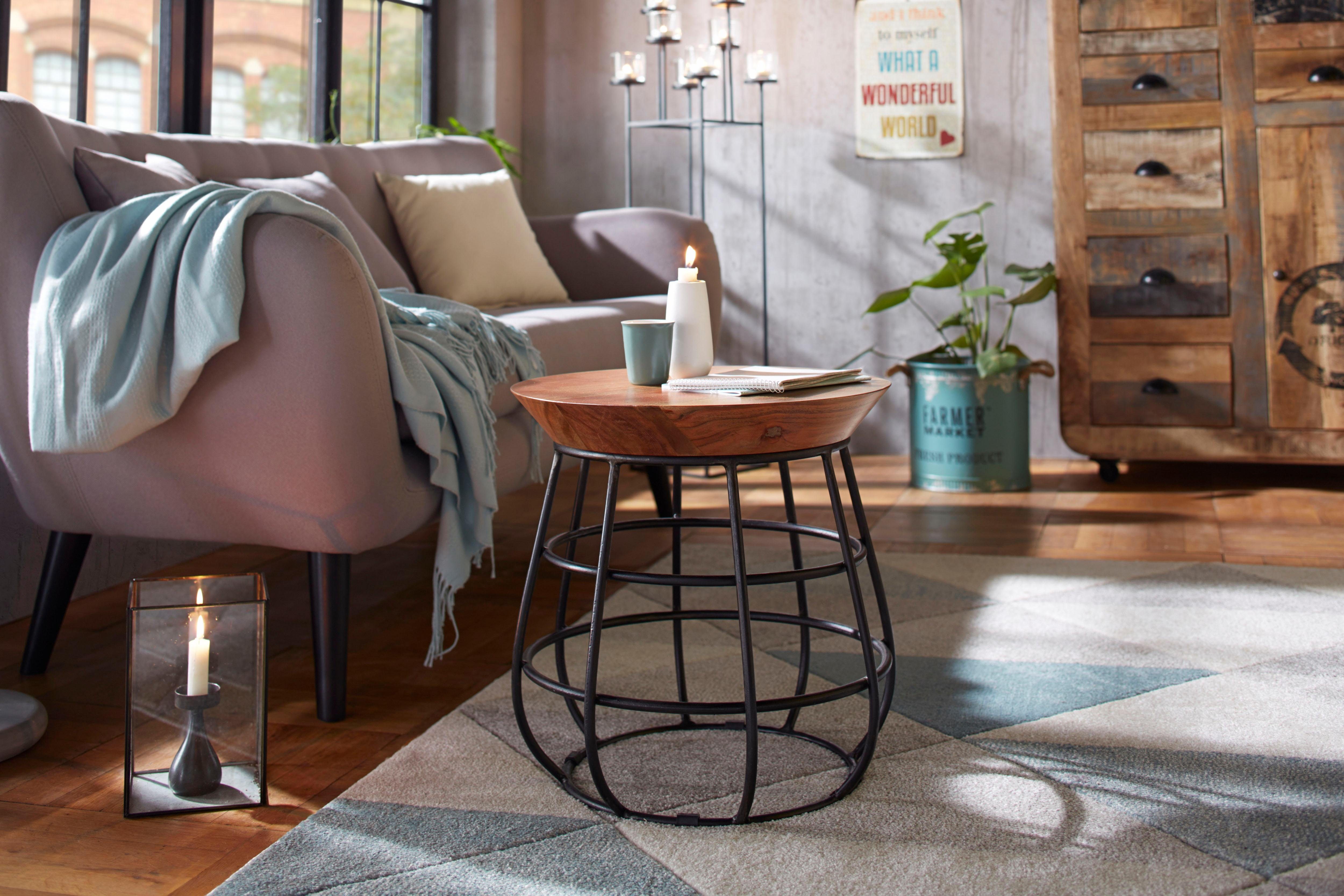 Home affaire Bijzettafel met metalen frame