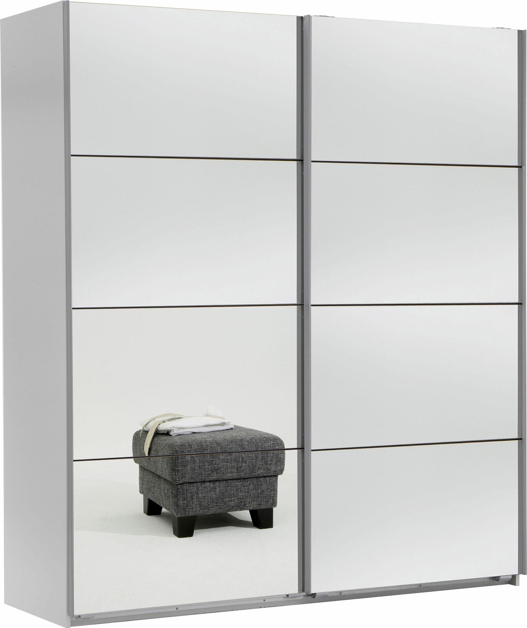 Wimex Zweefdeurkast Easy met volle spiegel zweefdeurkasten maat 180 cm x 210 cm x 65 cm wit