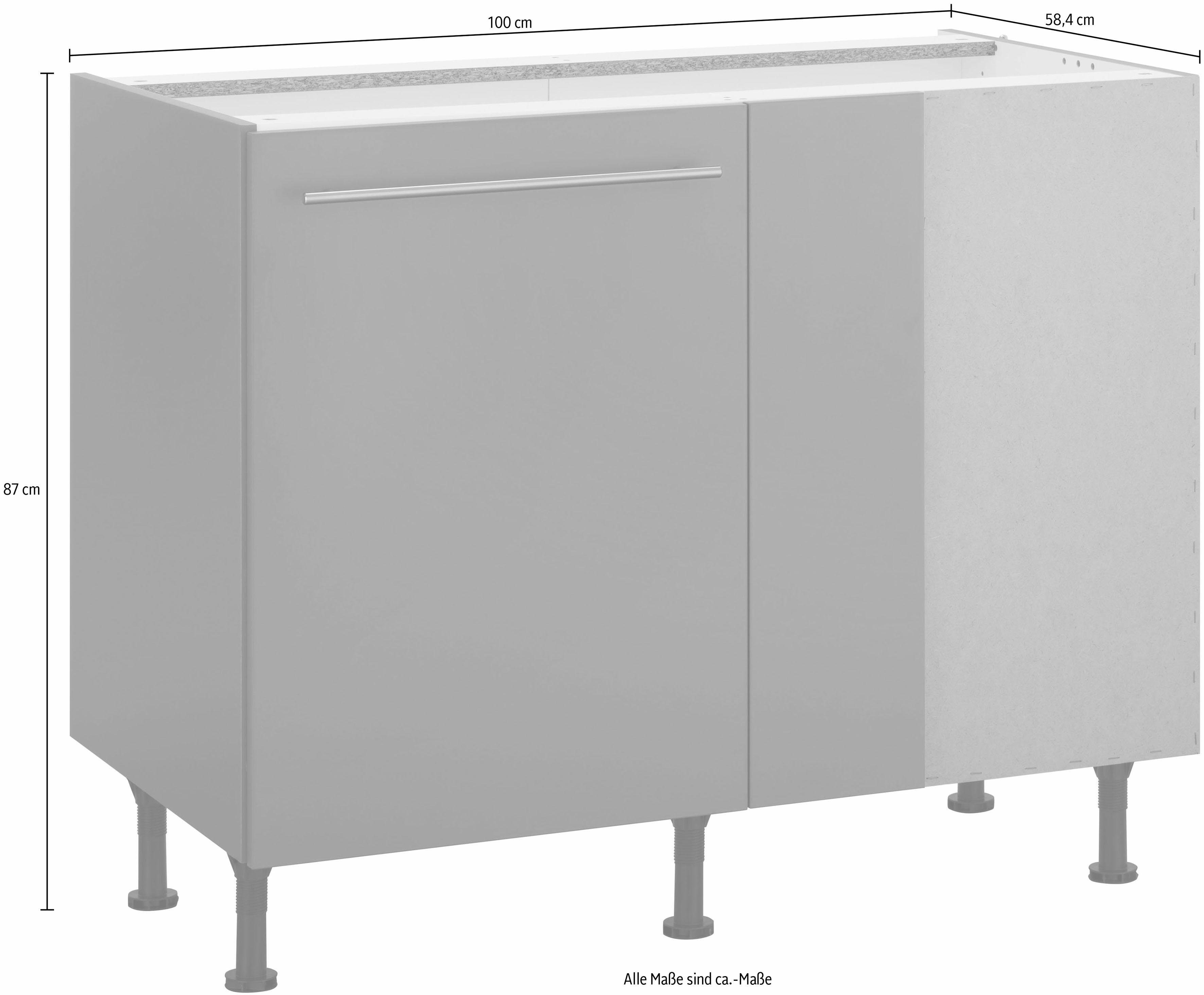 OPTIFIT Hoekonderkast Bern 100 cm breed, met 1 deur met in hoogte verstelbare poten, met metalen greep