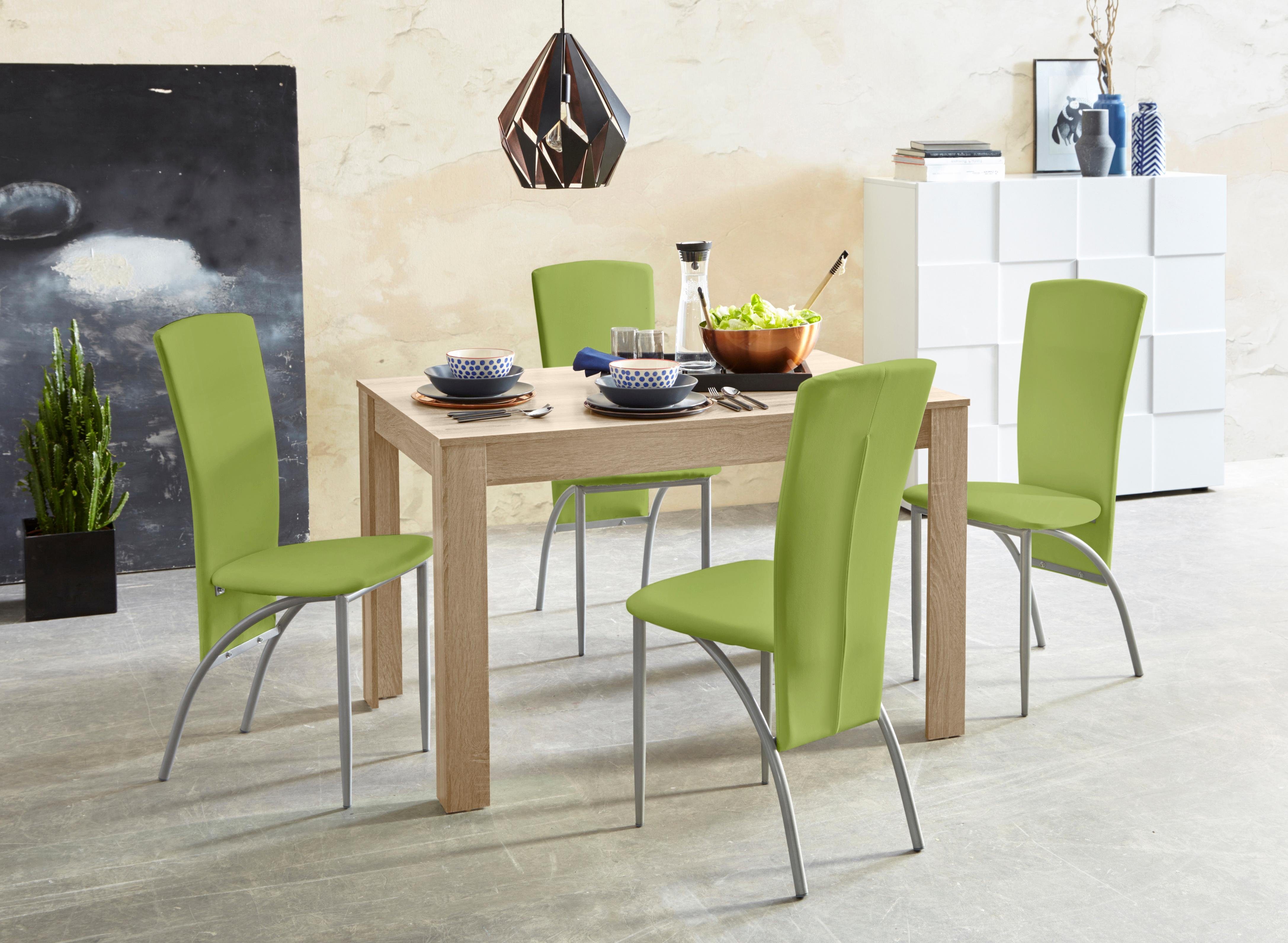 INOSIGN Eethoek Tafelbreedte 120 cm in ongeschaafd-eikenkleur (set, 5-delig) eethoeken groen