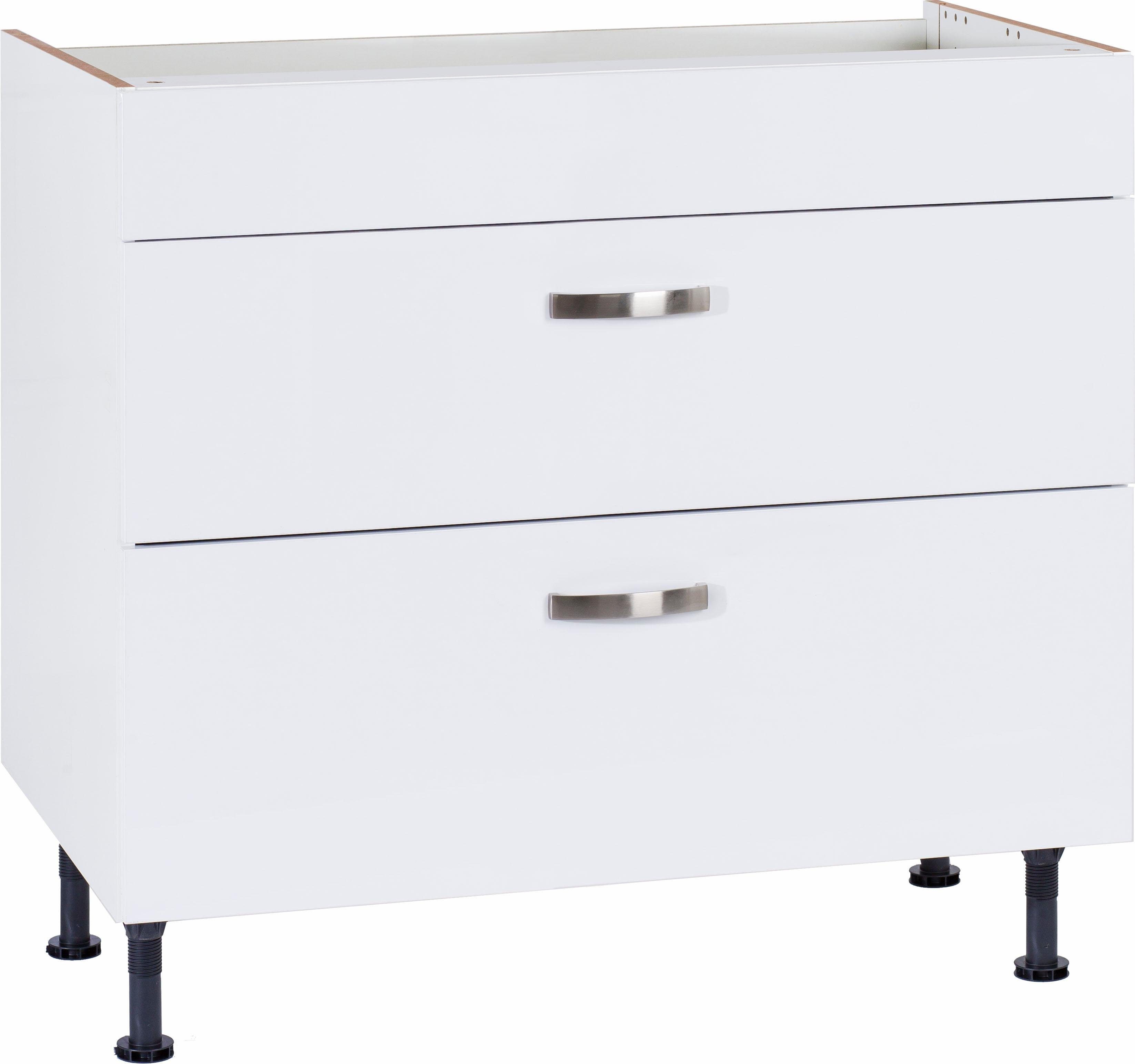 OPTIFIT Ombouwkast voor fornuis Cara Breedte 90 cm, met volledig uittrekbare laden en soft-closefunctie ombouwkasten wit