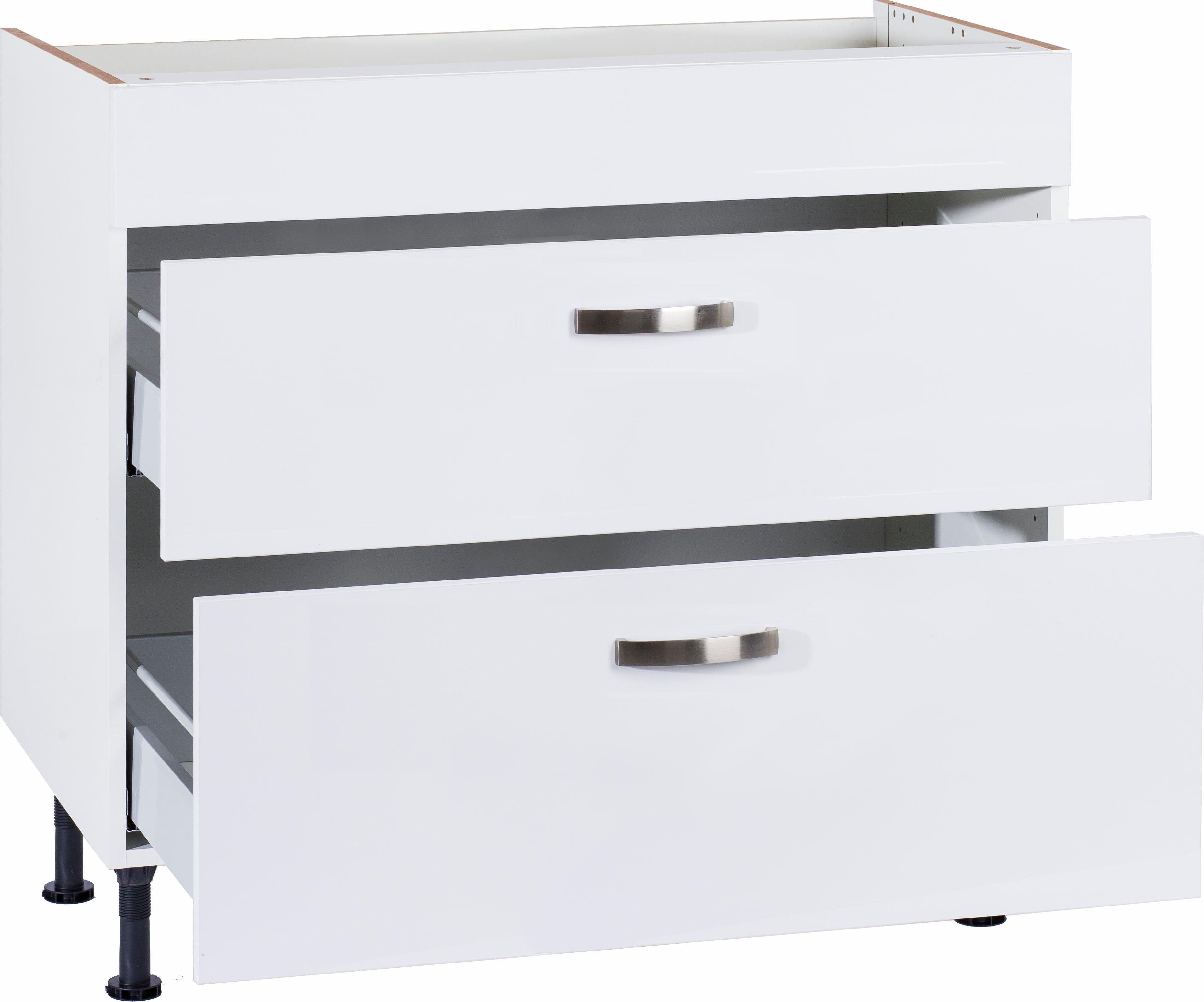 OPTIFIT Ombouwkast voor fornuis Cara Breedte 90 cm, met volledig uittrekbare laden en soft-closefunctie