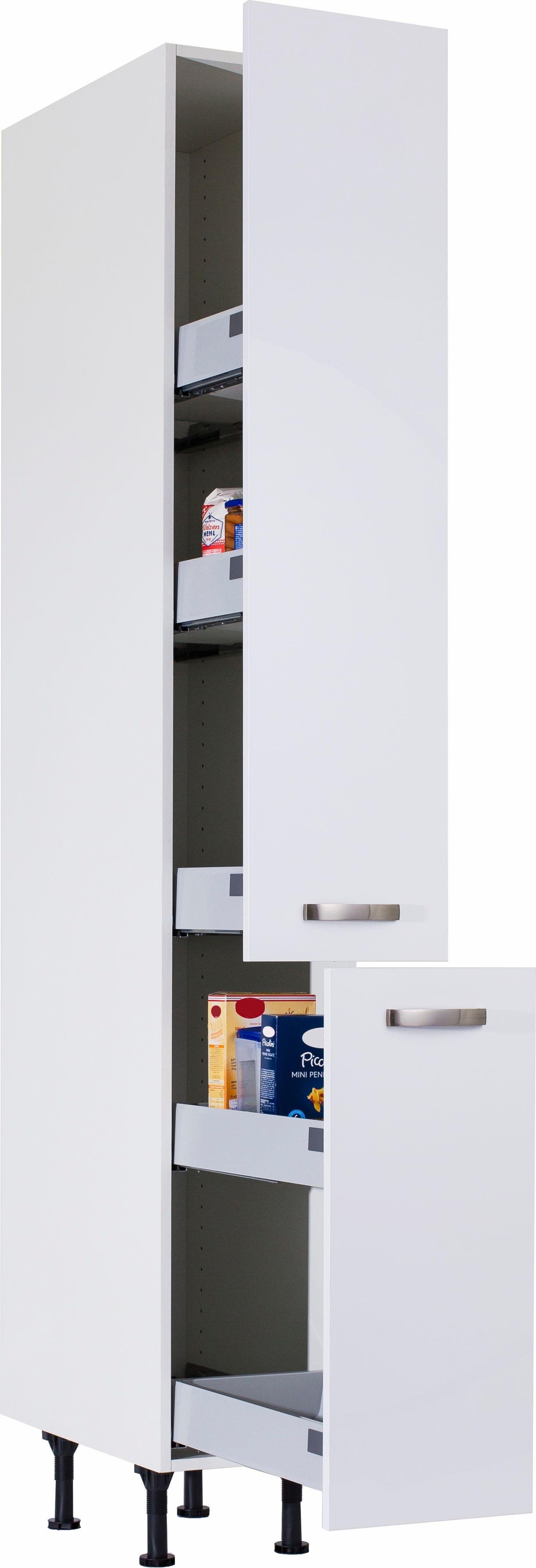 OPTIFIT Apothekerskast Cara met 2 volledig uittrekbare laden en 5 legplanken, in hoogte verstelbare poten, breedte 30 cm