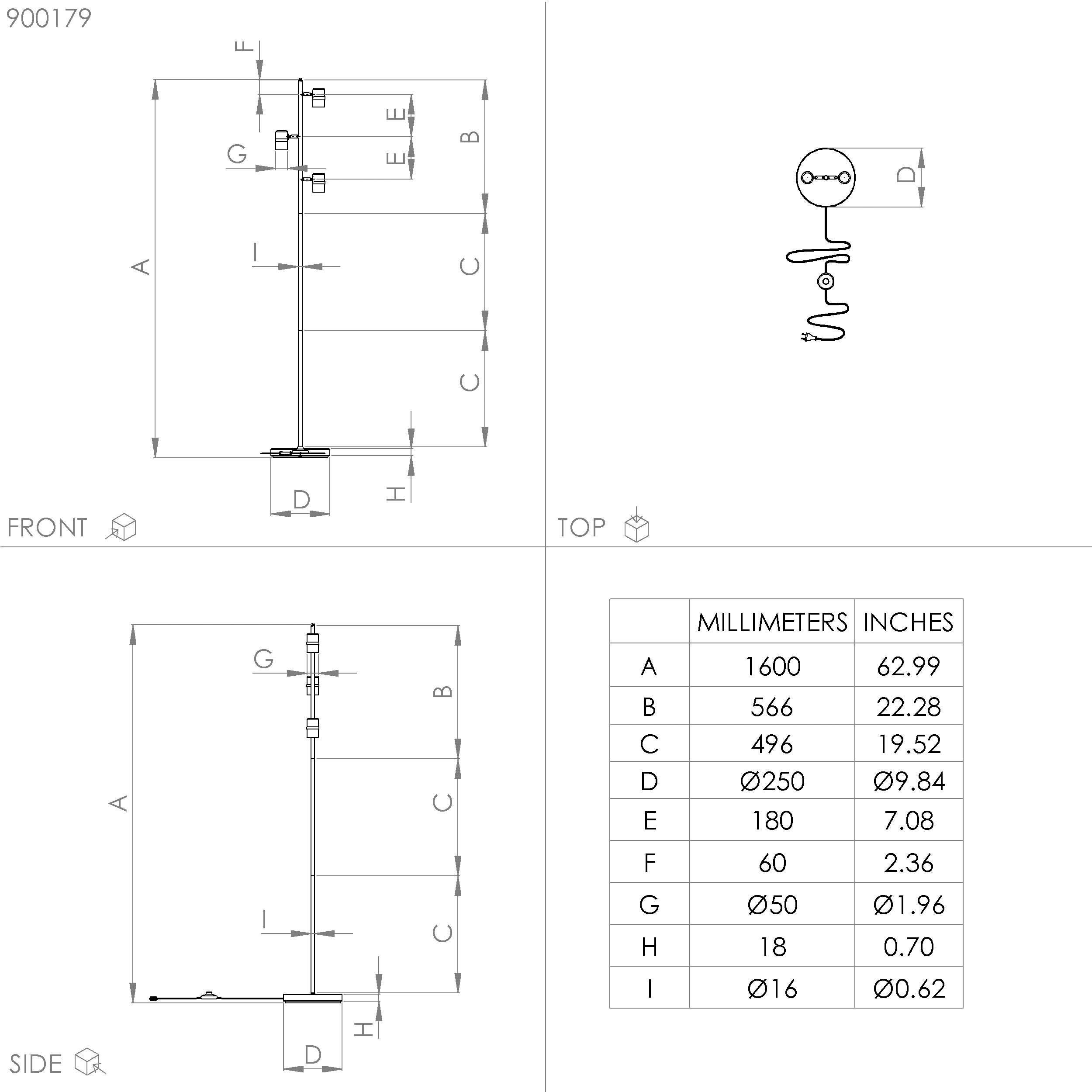 EGLO Staande lamp LURONE Vloerlamp in zwart en messing van staal - excl. E27 - 3X10W (1 stuk)