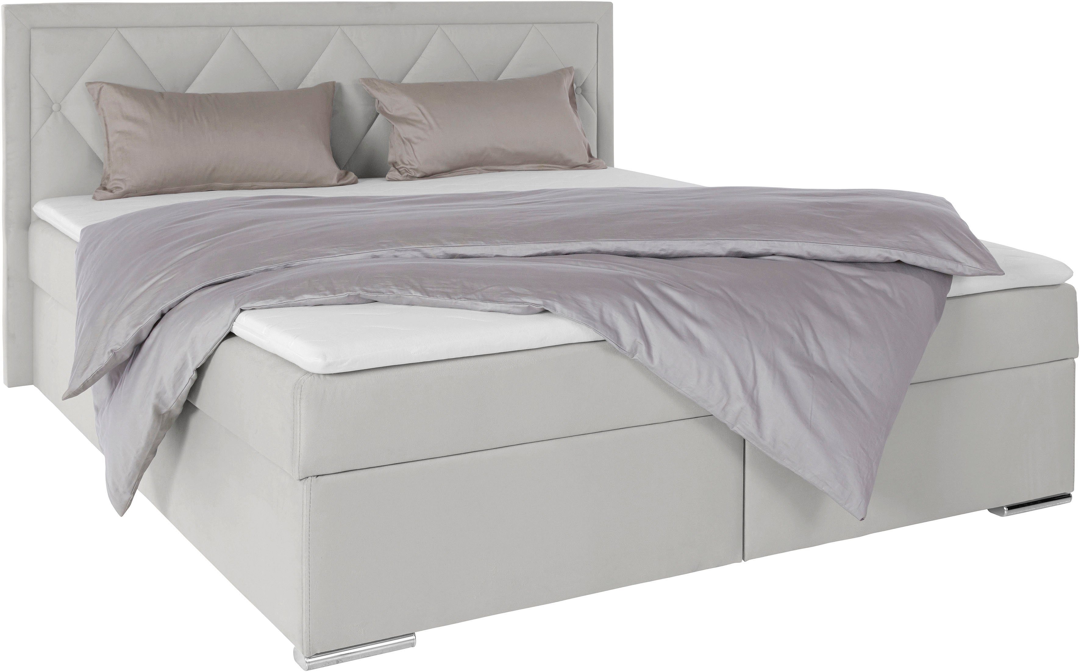 Leonique Boxspring Alfie, bestseller, optioneel met bedlade met capitonnage in het hoofdbord, h2, h3 en h4 ter keuze