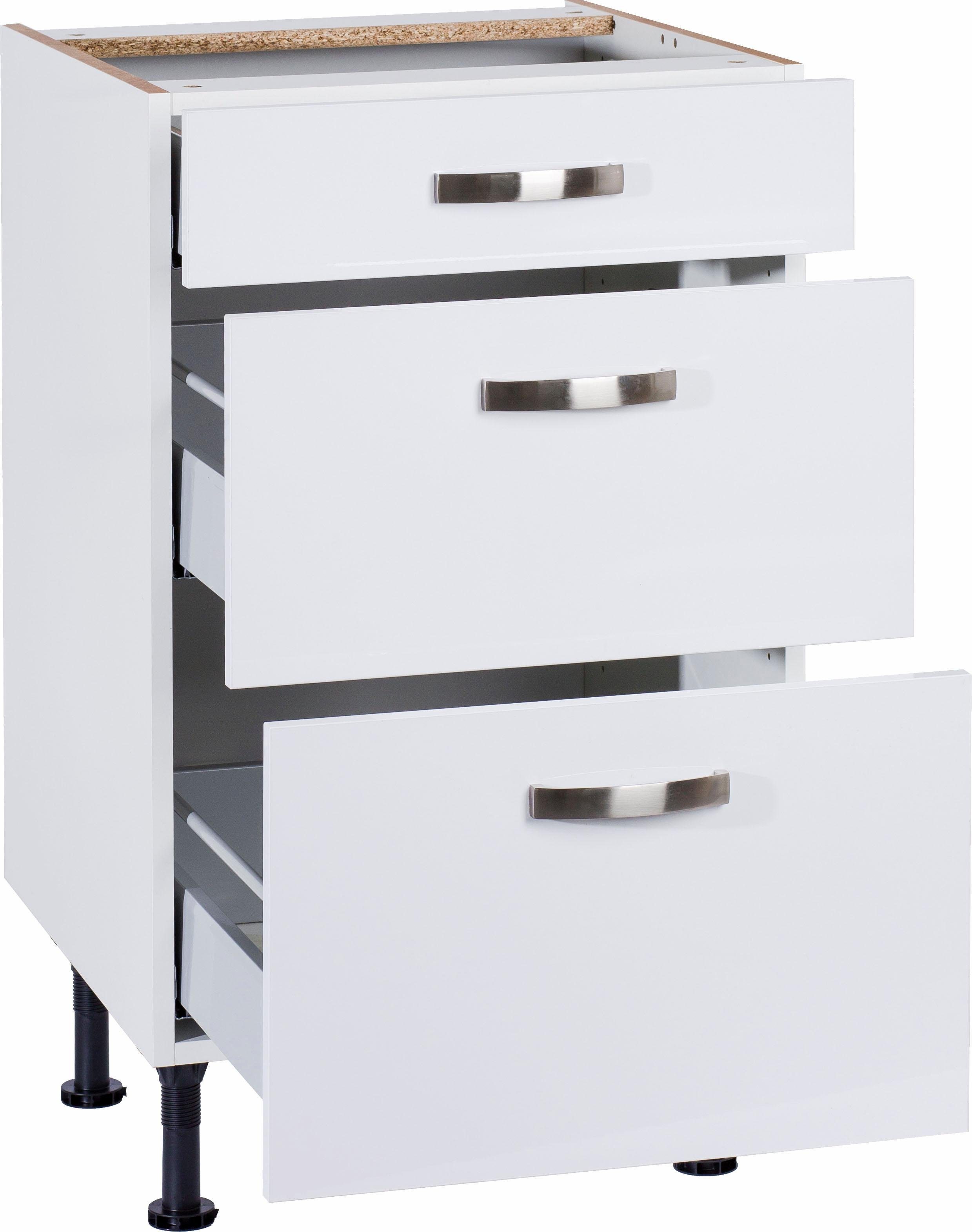 Kochstation Onderkast KS-Cara Breedte 50 cm, met volledig uittrekbare laden en soft-closefunctie