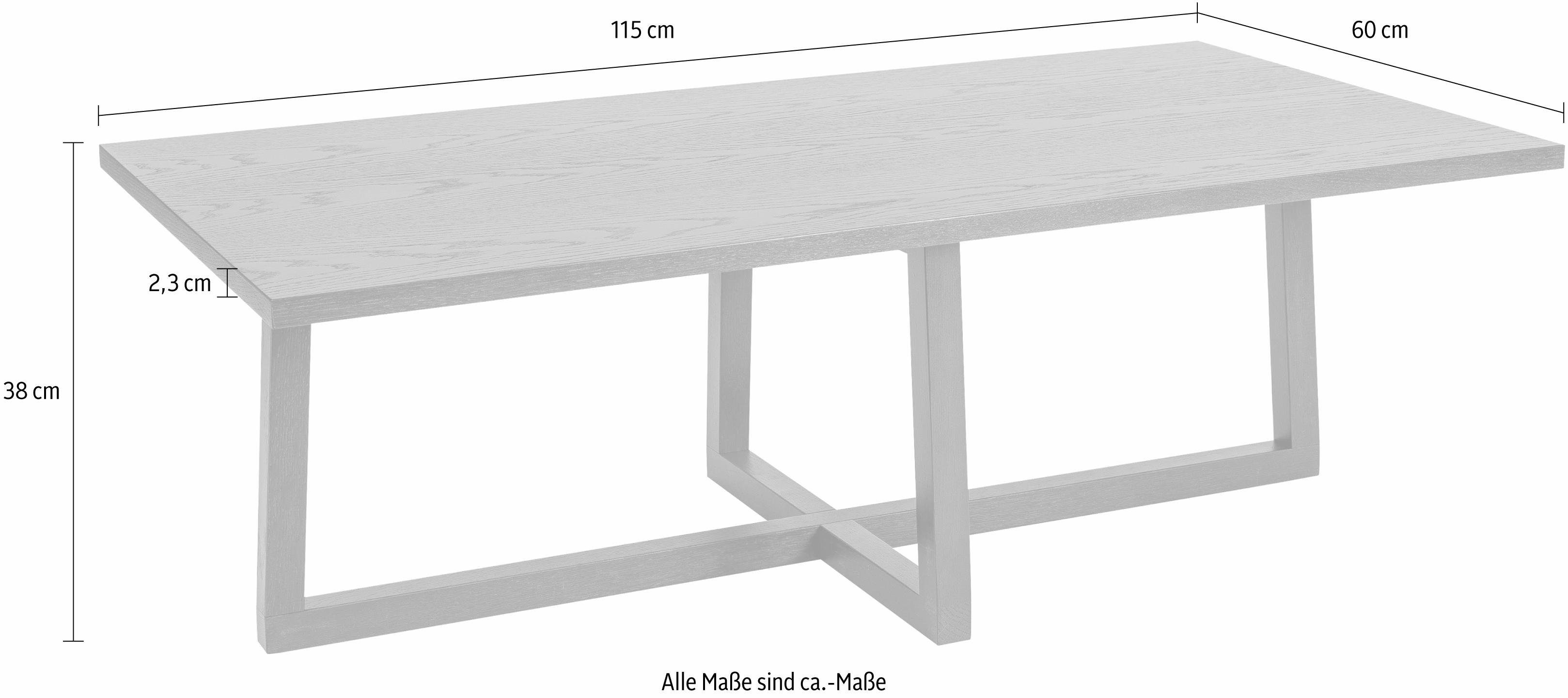 Woodman Salontafel Milo Breedte 115 cm, frame van massief hout