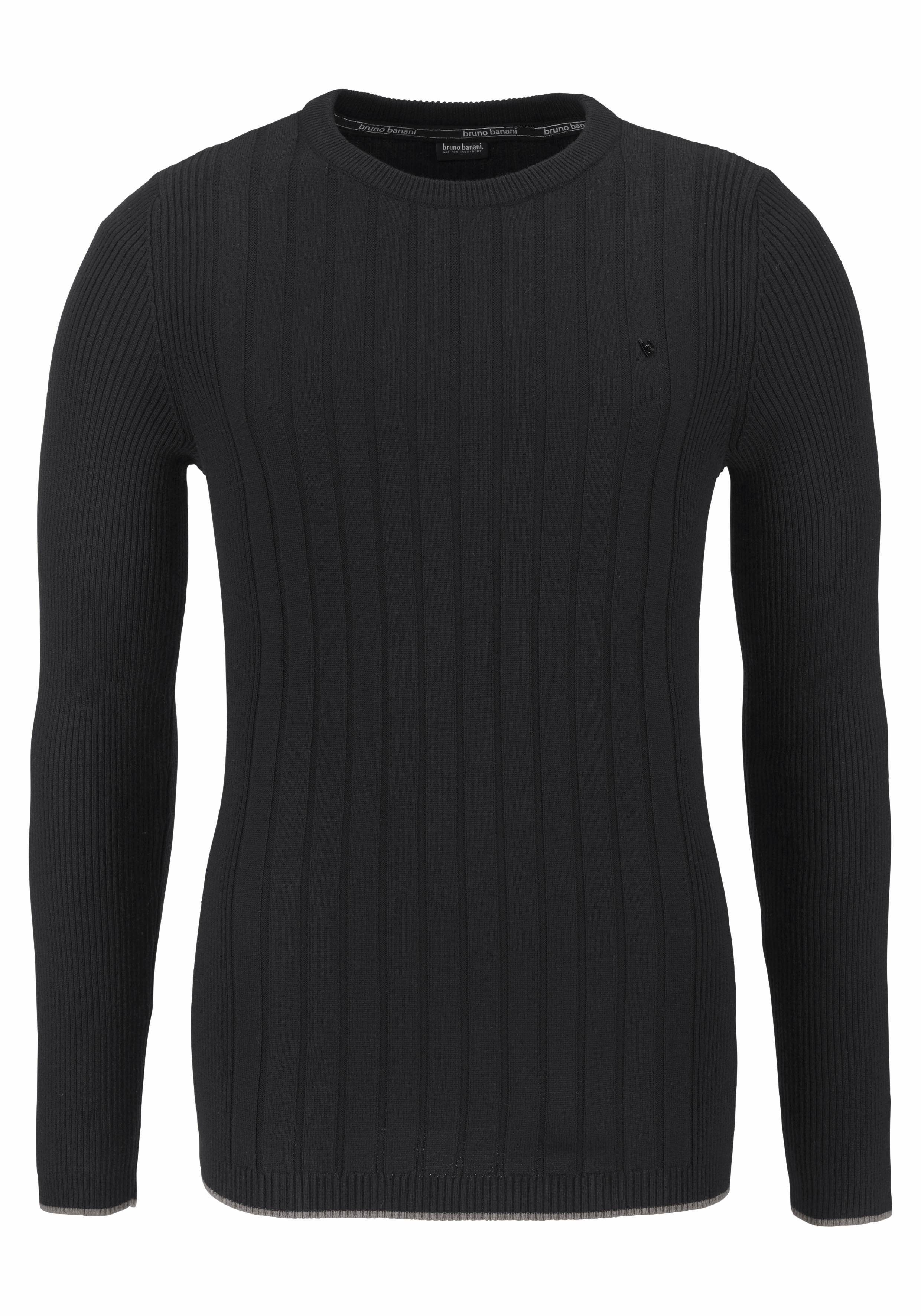 Bruno Banani Trui met ronde hals in rib-look