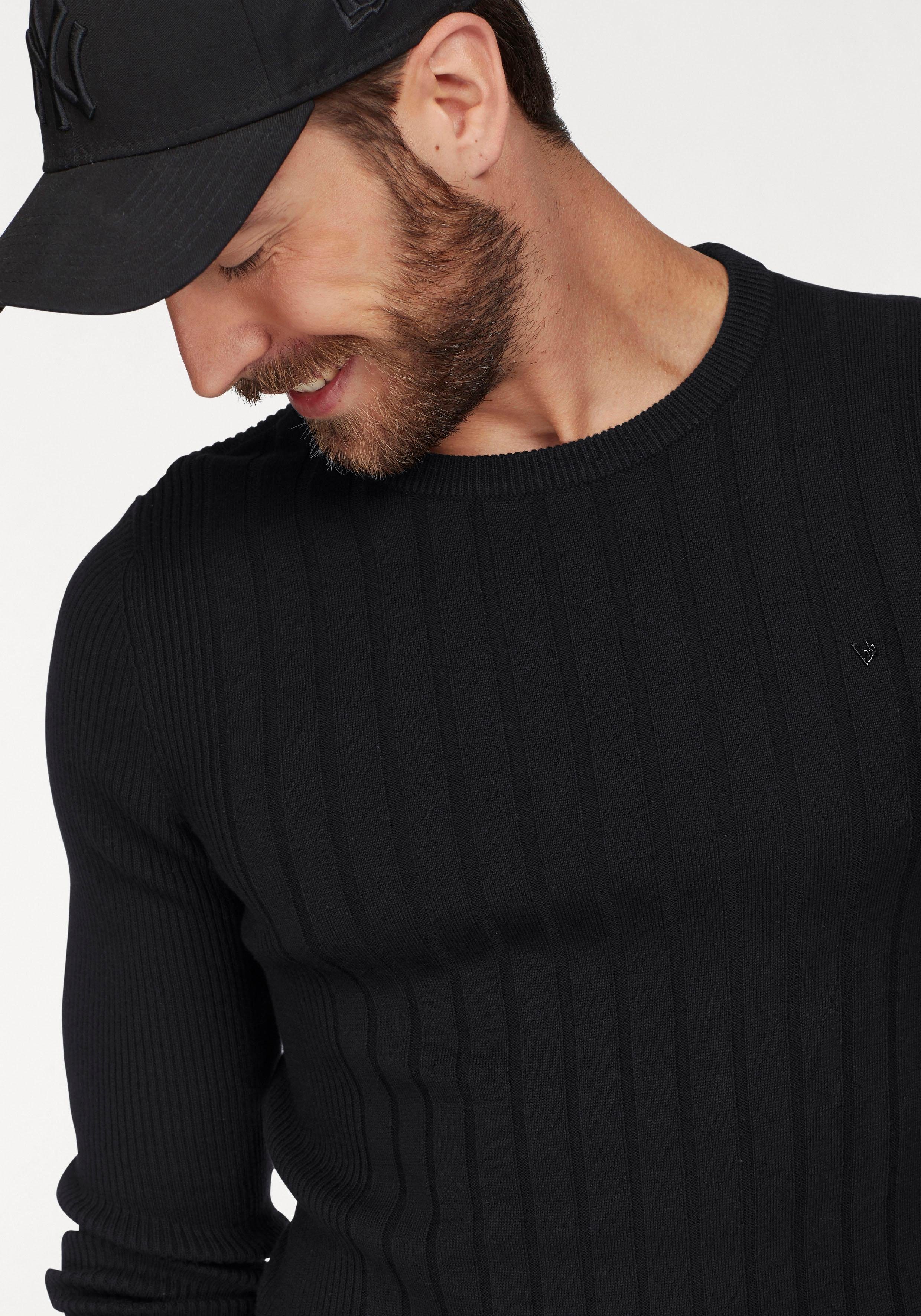 Bruno Banani Trui met ronde hals in rib-look