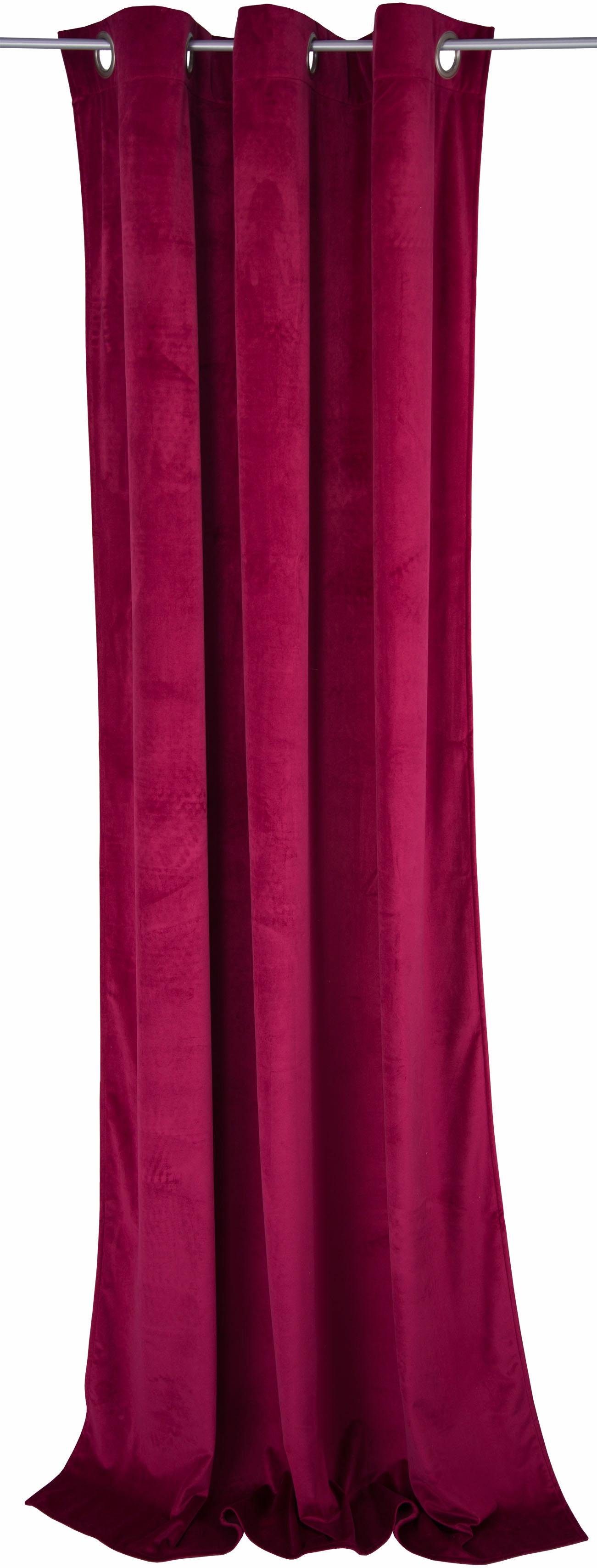 TOM TAILOR HOME Gordijn FRENCH VELVET (1 stuk) kant & klaar gordijnen maat H/B: 245/135 cm rood