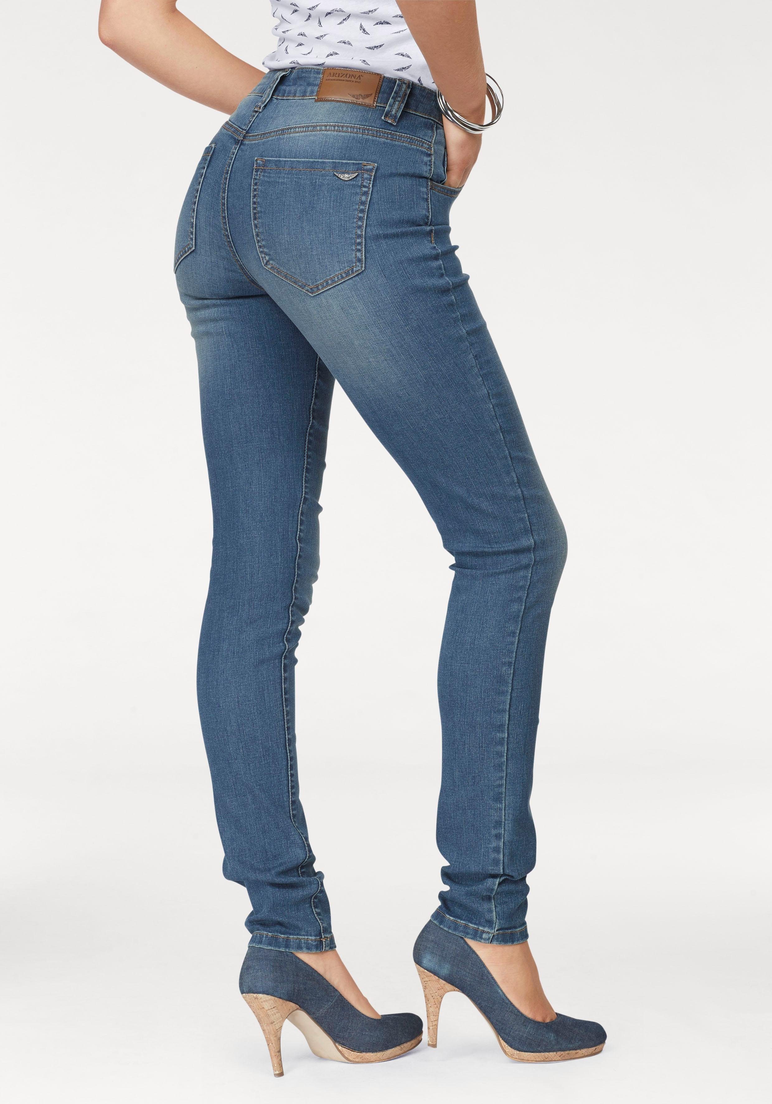 Arizona Slim fit jeans Curve-Collection hoge taille, five-pocket-ontwerp, ritssluiting