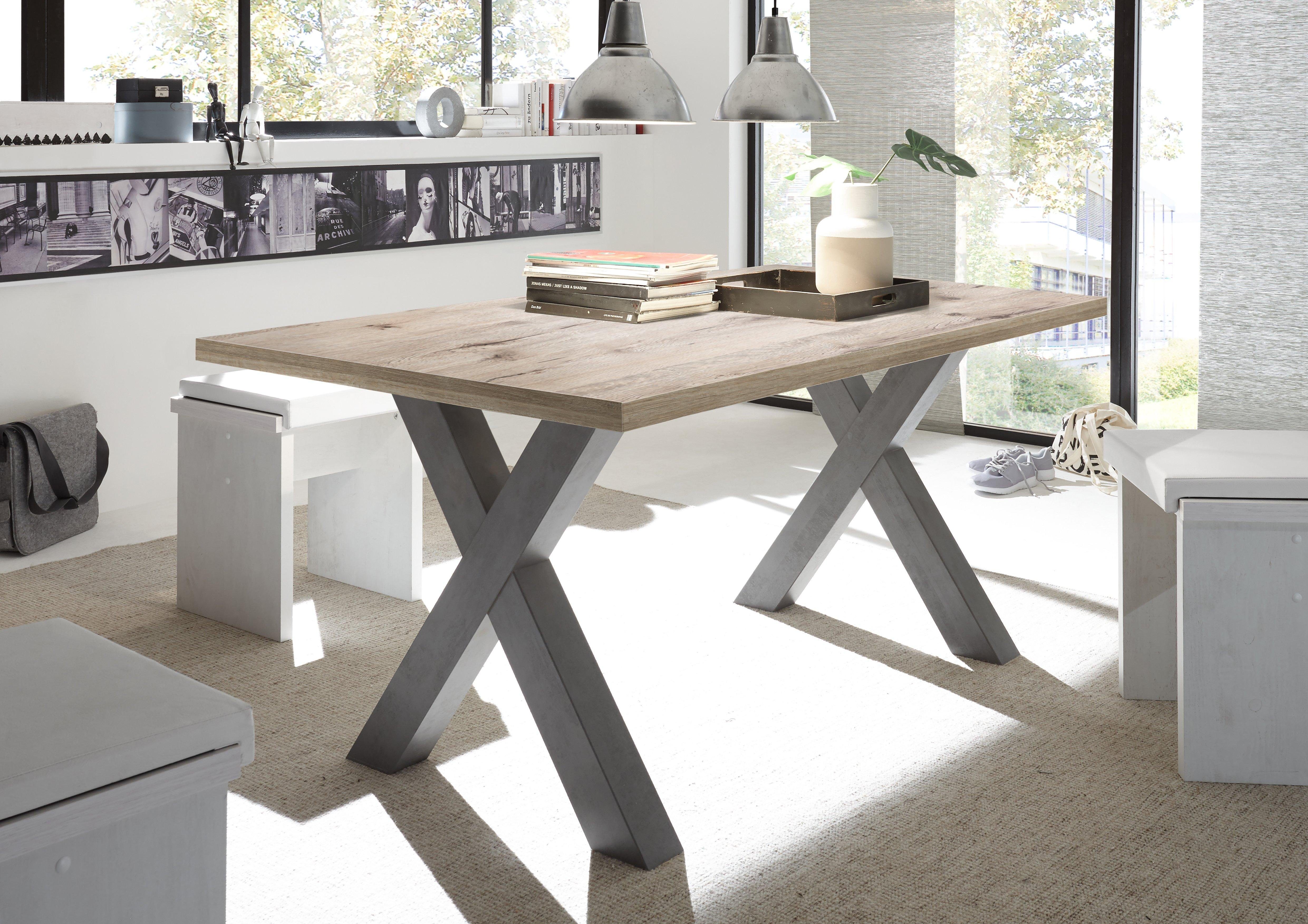Mäusbacher Eettafel Mister, TOPSELLER! eettafels maat 160 cm x 75 cm x 90 cm grijs