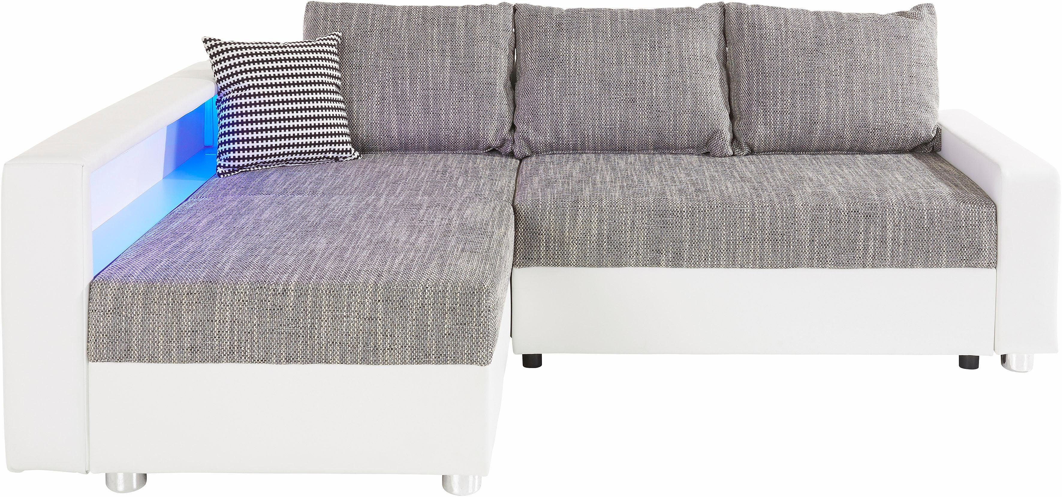 COLLECTION AB Hoekbank Relax L-vorm inclusief slaapfunctie, binnenvering, naar keuze met rgb-ledverlichting