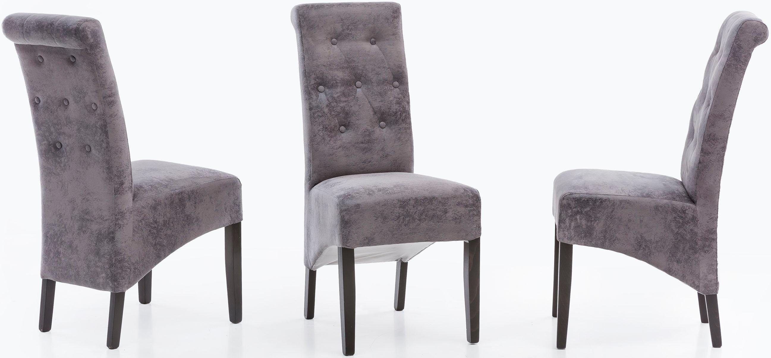 Home affaire Stoel Harry (set) 4 poot stoelen grijs