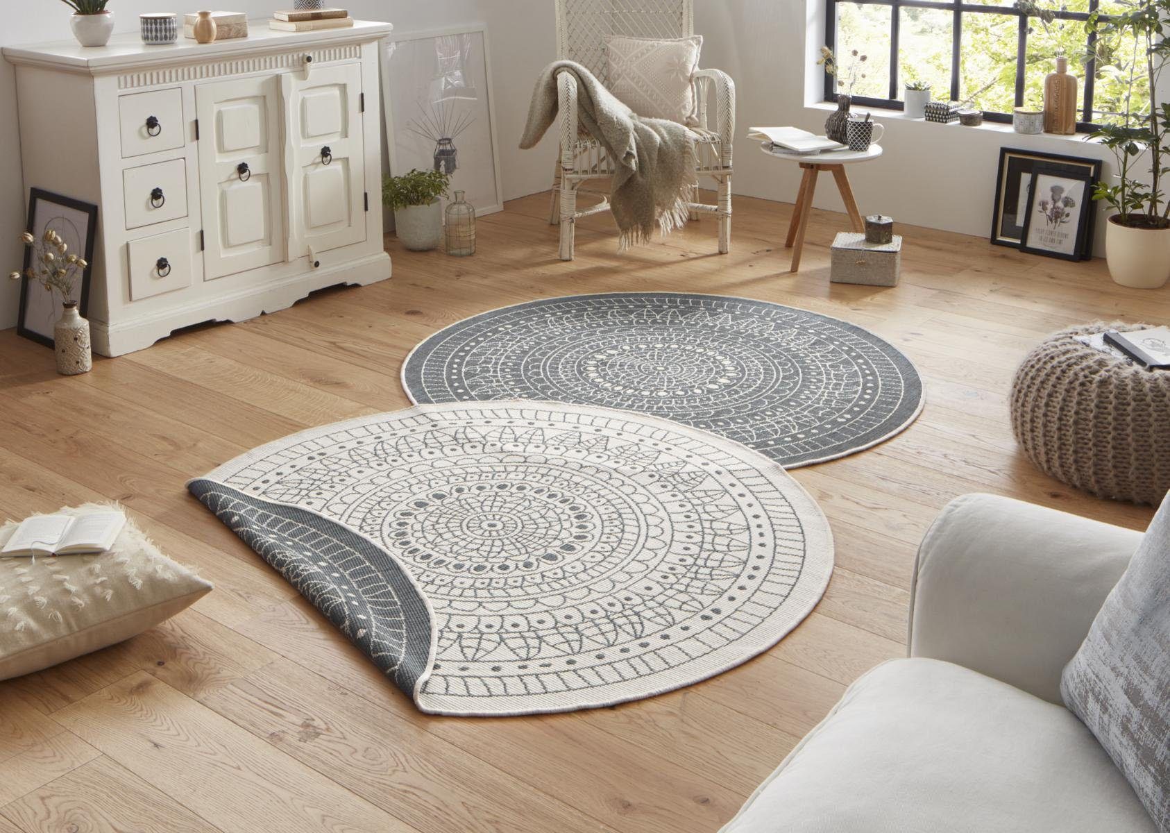 NORTHRUGS Vloerkleed Porto tweezijdig te gebruiken kleed Geschikt voor binnen en buiten, weerbestendig, balkon, tuin, woonkamer, waterbestendig