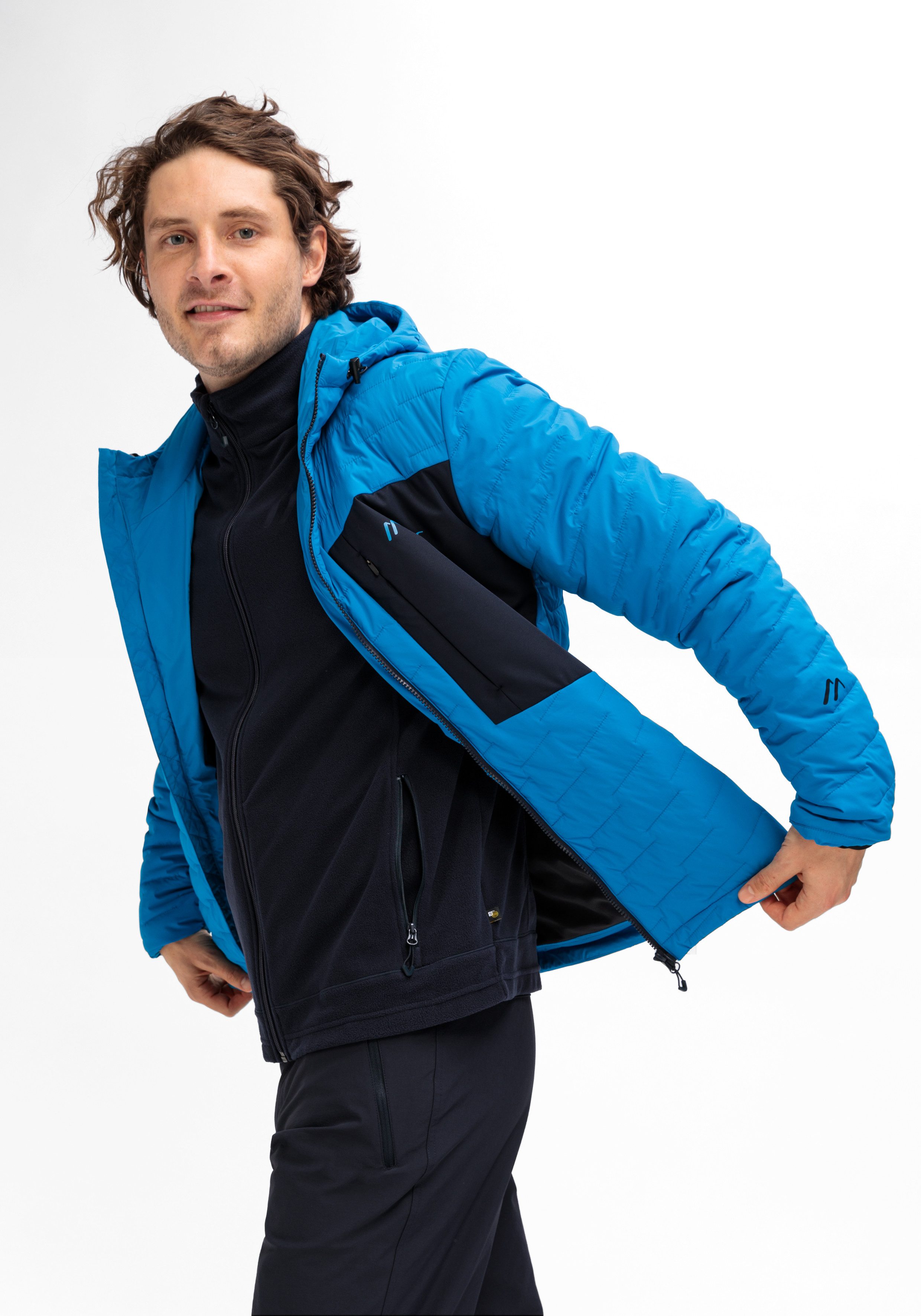 Maier Sports Functioneel jack Donovaly M Heren outdoorjas, Primaloft jas met 3 ritszakken en capuchon