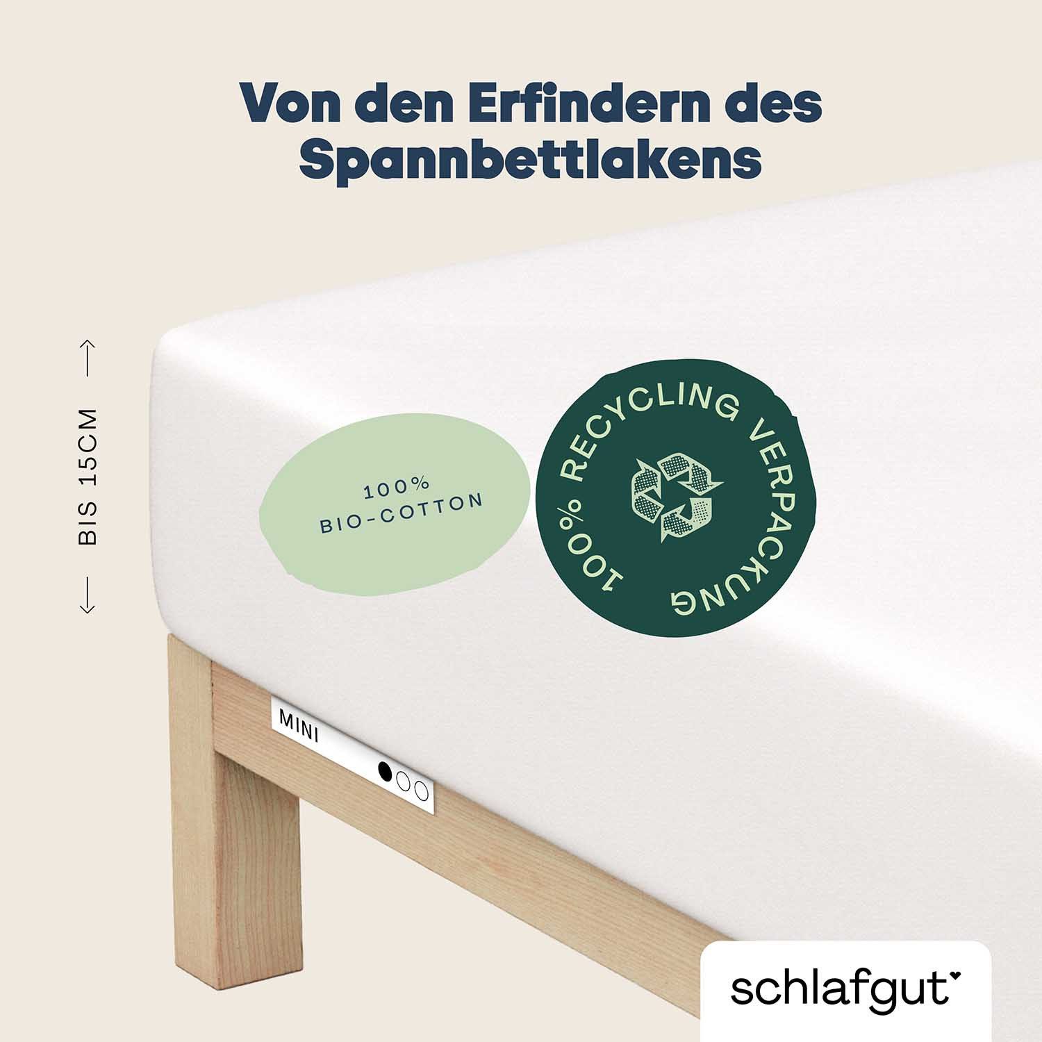 Schlafgut Hoeslaken Casual Mini Spannbettlaken voor kinderen, made in green by oeko-tex® (1 stuk)