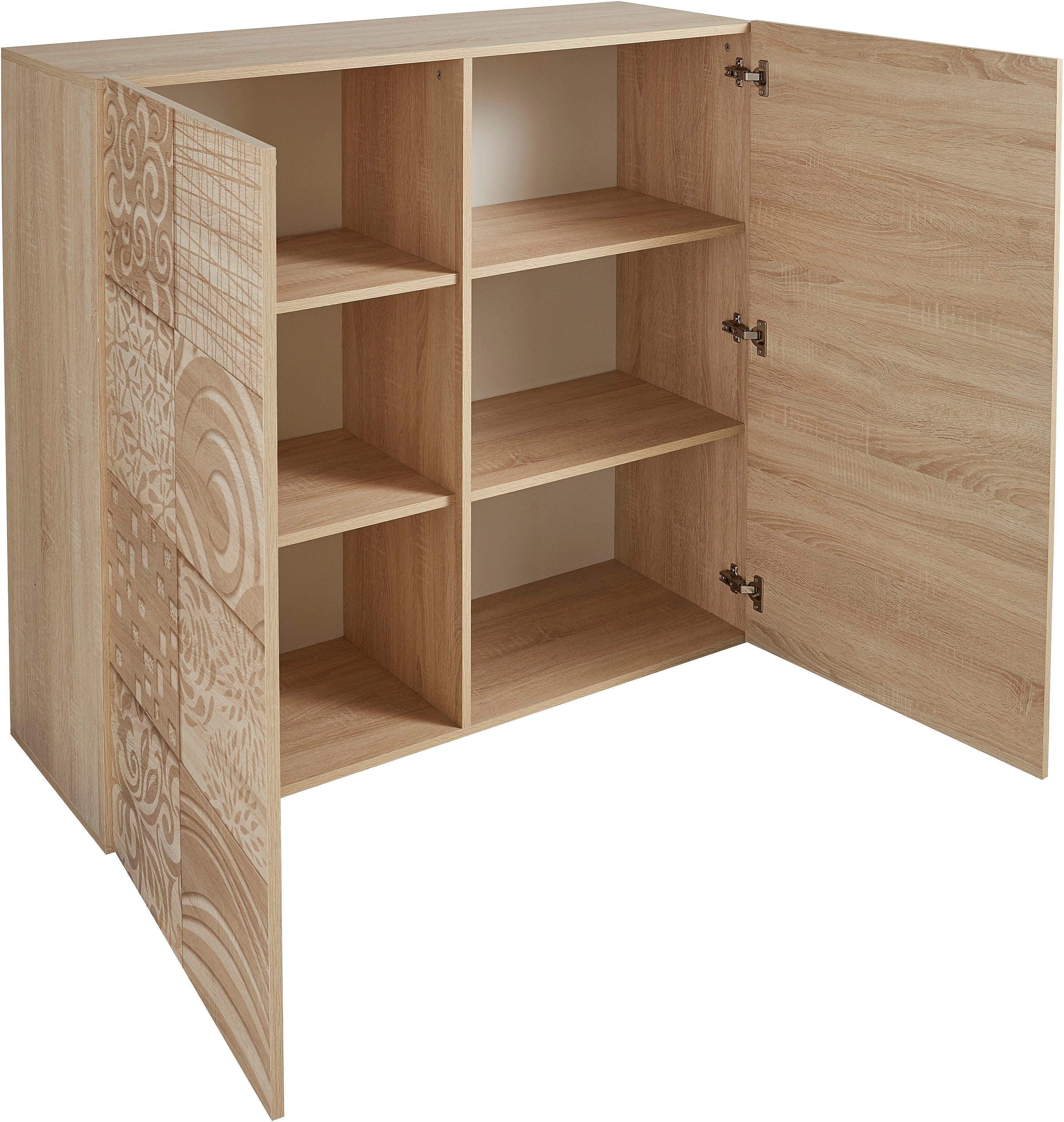 INOSIGN Highboard Miro Breedte 121 cm met decoratieve zeefdruk