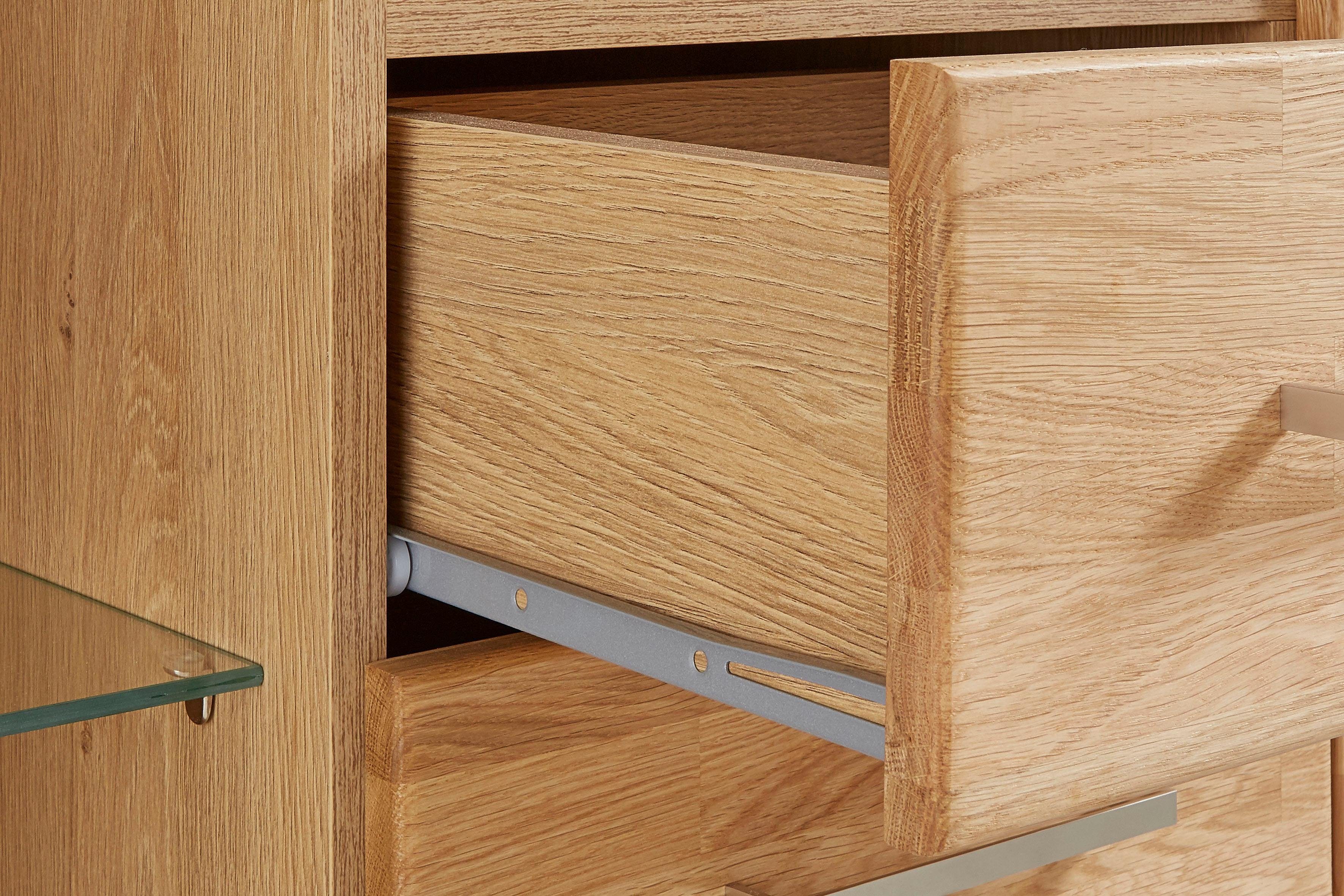 Home affaire Highboard Ribe, 130cm breed, 145cm hoog, fronten massief hout, 12 vakken
