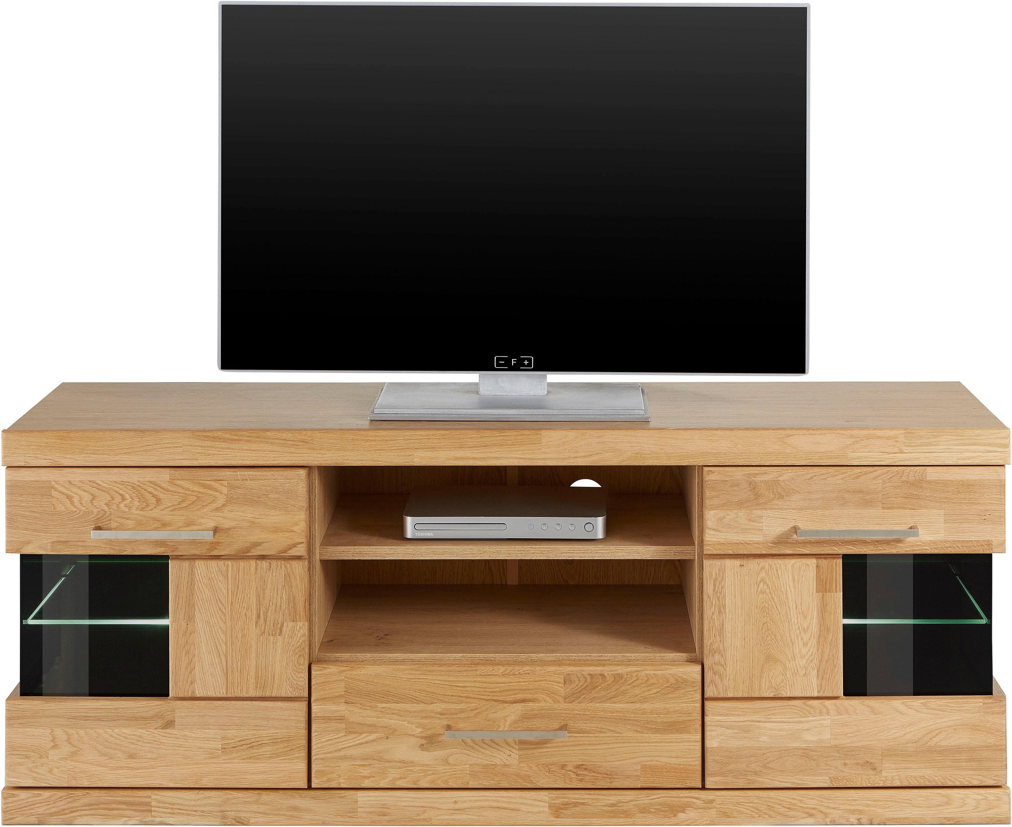 Woltra Tv-meubel Ribe Breedte 140 cm met 1 lade en 2 deuren met glasinzet