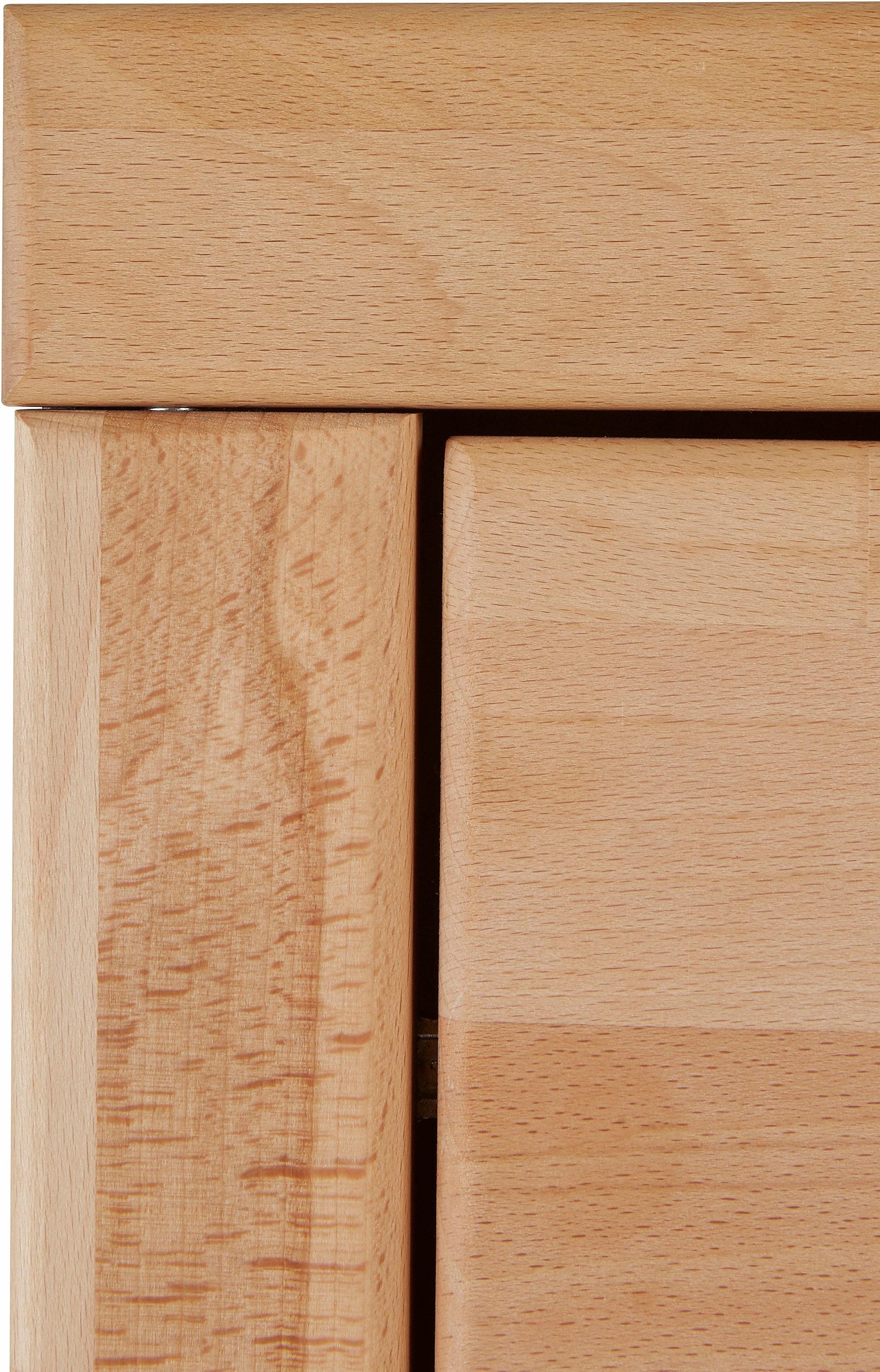 Home affaire Vitrinekast Ribe, 90cm breed, 125cm hoog, fronten massief hout, 4 brede vakken