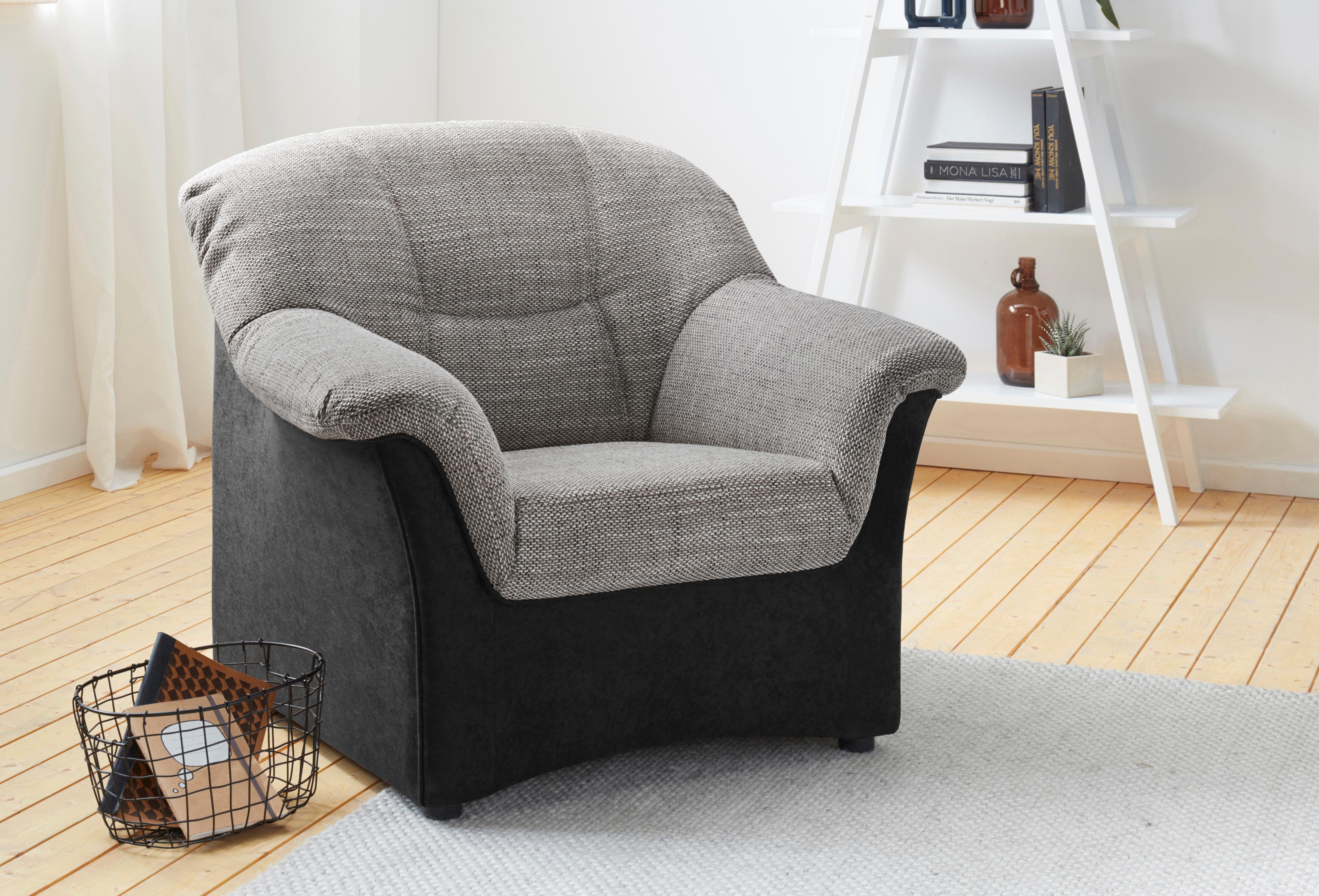 DOMO collection Fauteuil Sarafina optioneel met veerkern fauteuils maat Microvezel PRIMABELLE /structuur zwart