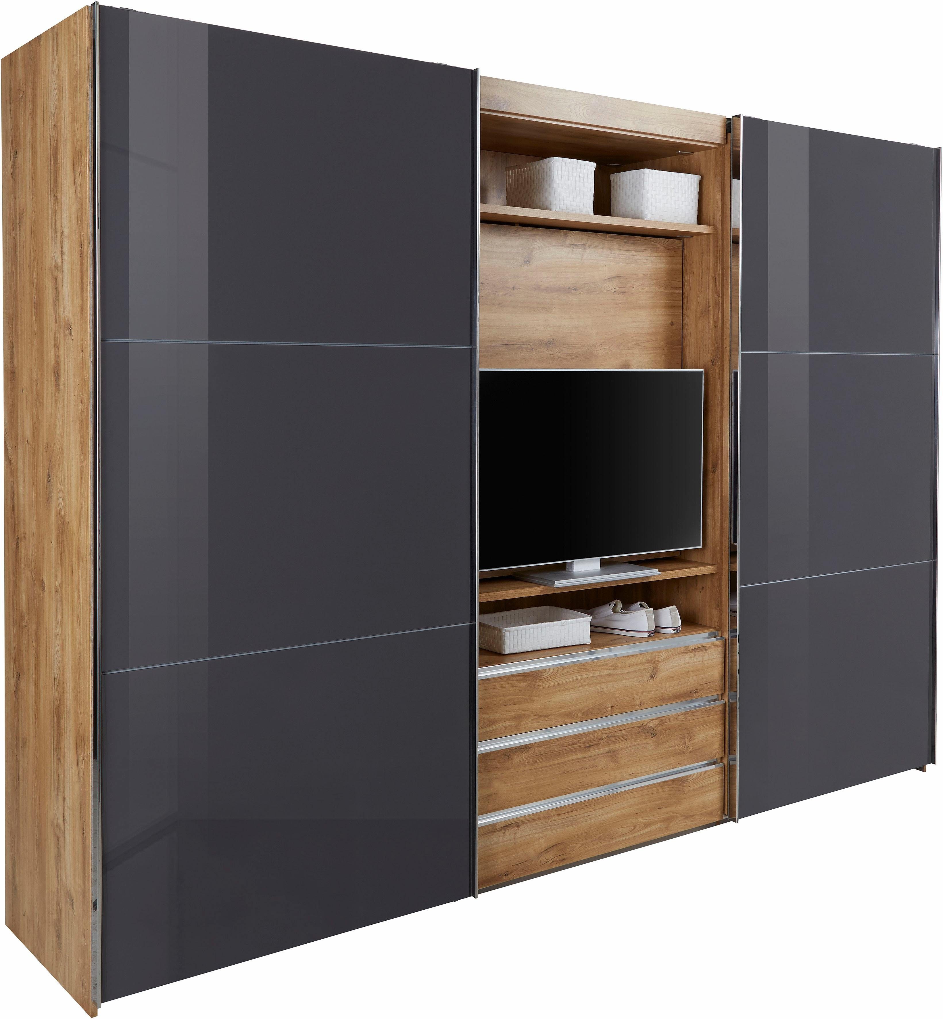 Wimex Zweefdeurkast Magic by fresh to go mooie extra: met draaibaar tv-element, fronten van glas