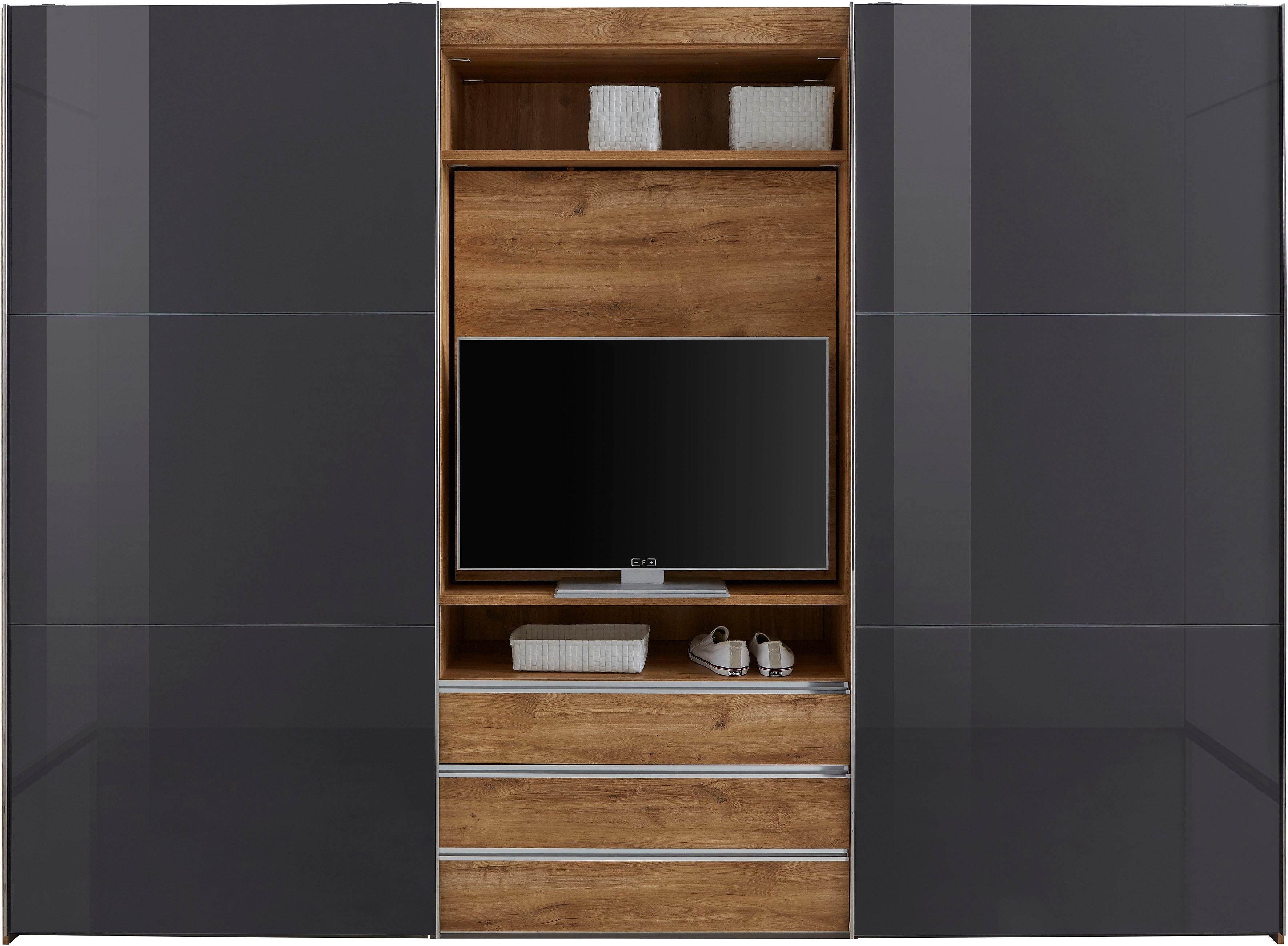 Wimex Zweefdeurkast Magic by fresh to go mooie extra: met draaibaar tv-element, fronten van glas