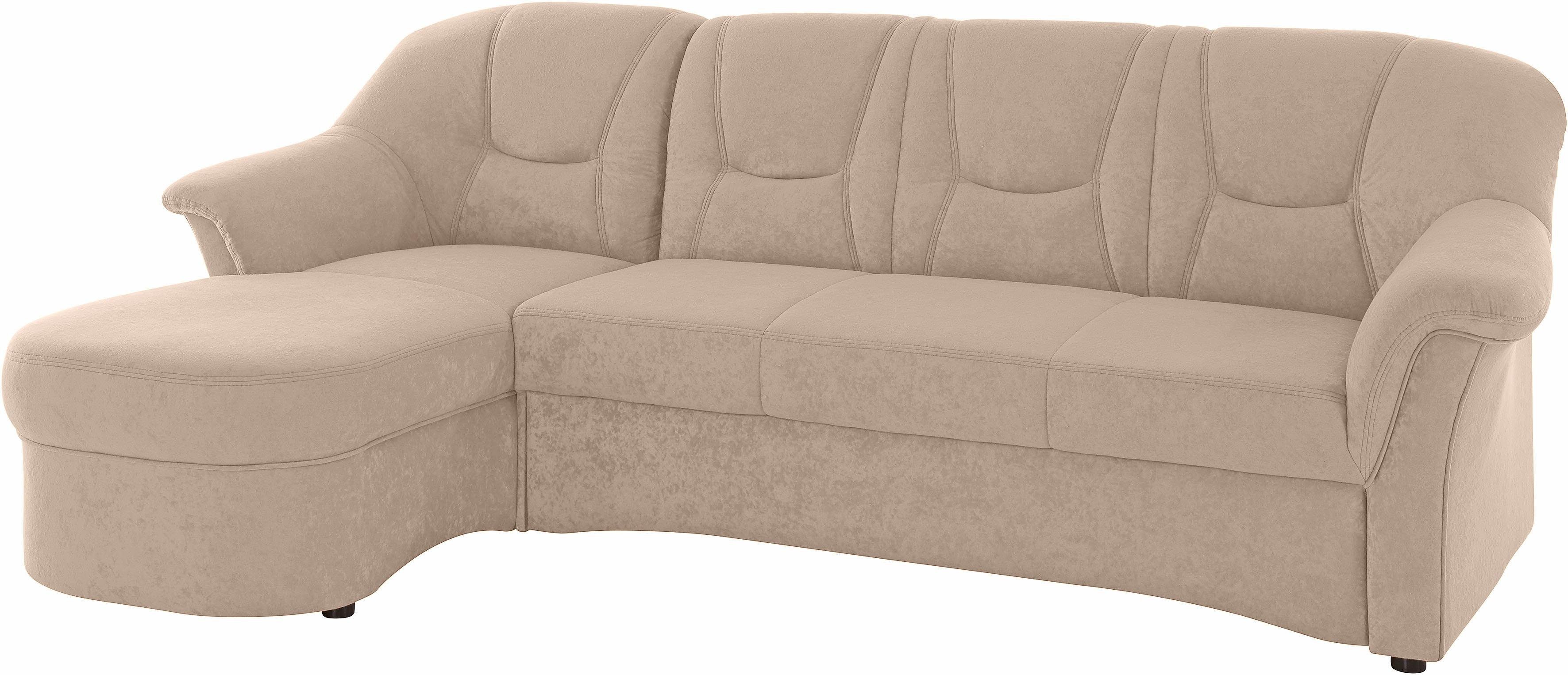 DOMO collection Hoekbank Sarafina zeitlos und komfortabel, optional mit Federkern, L-Form optioneel met slaapfunctie