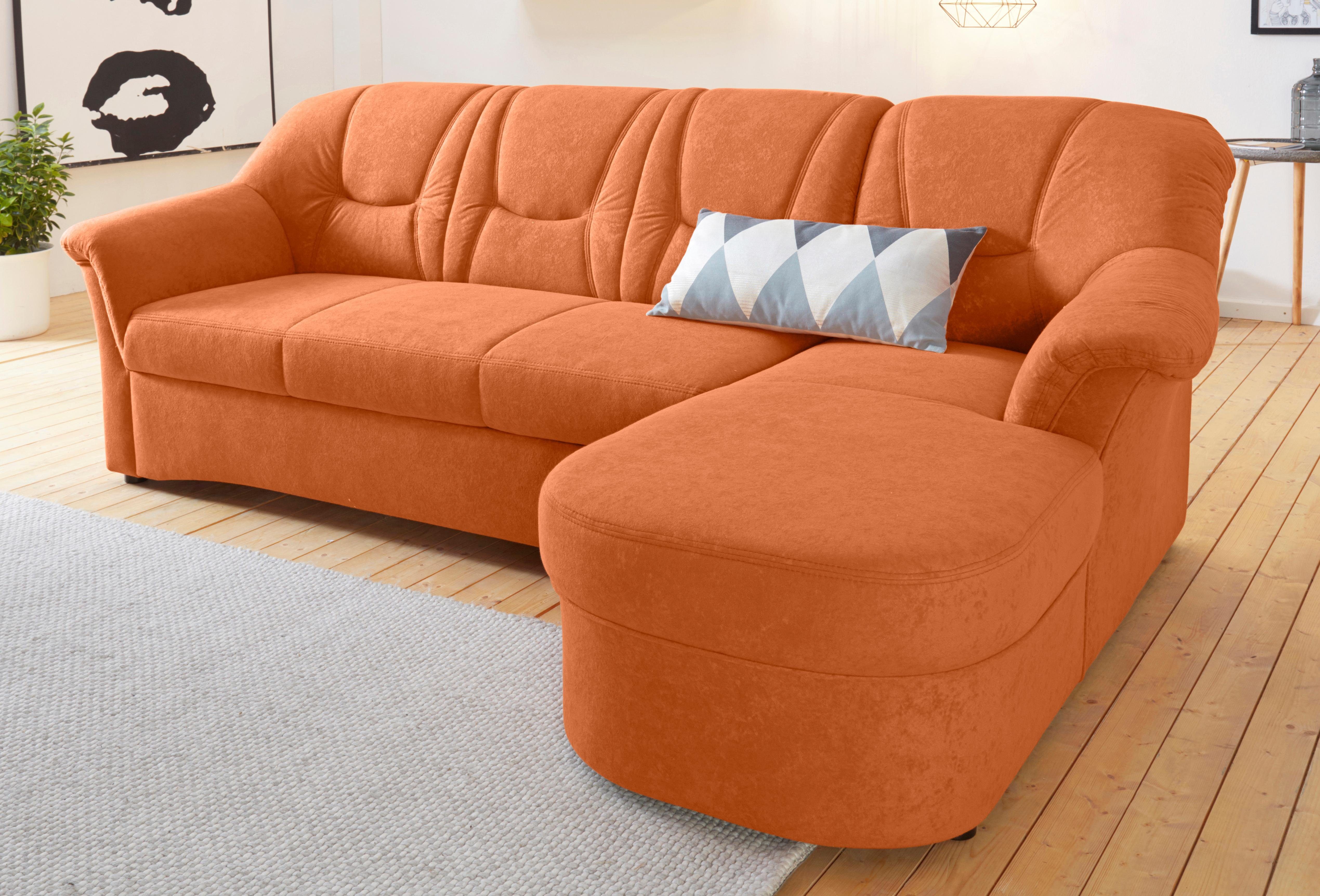 DOMO collection Hoekbank Sarafina zeitlos und komfortabel, optional mit Federkern, L-Form optioneel met slaapfunctie