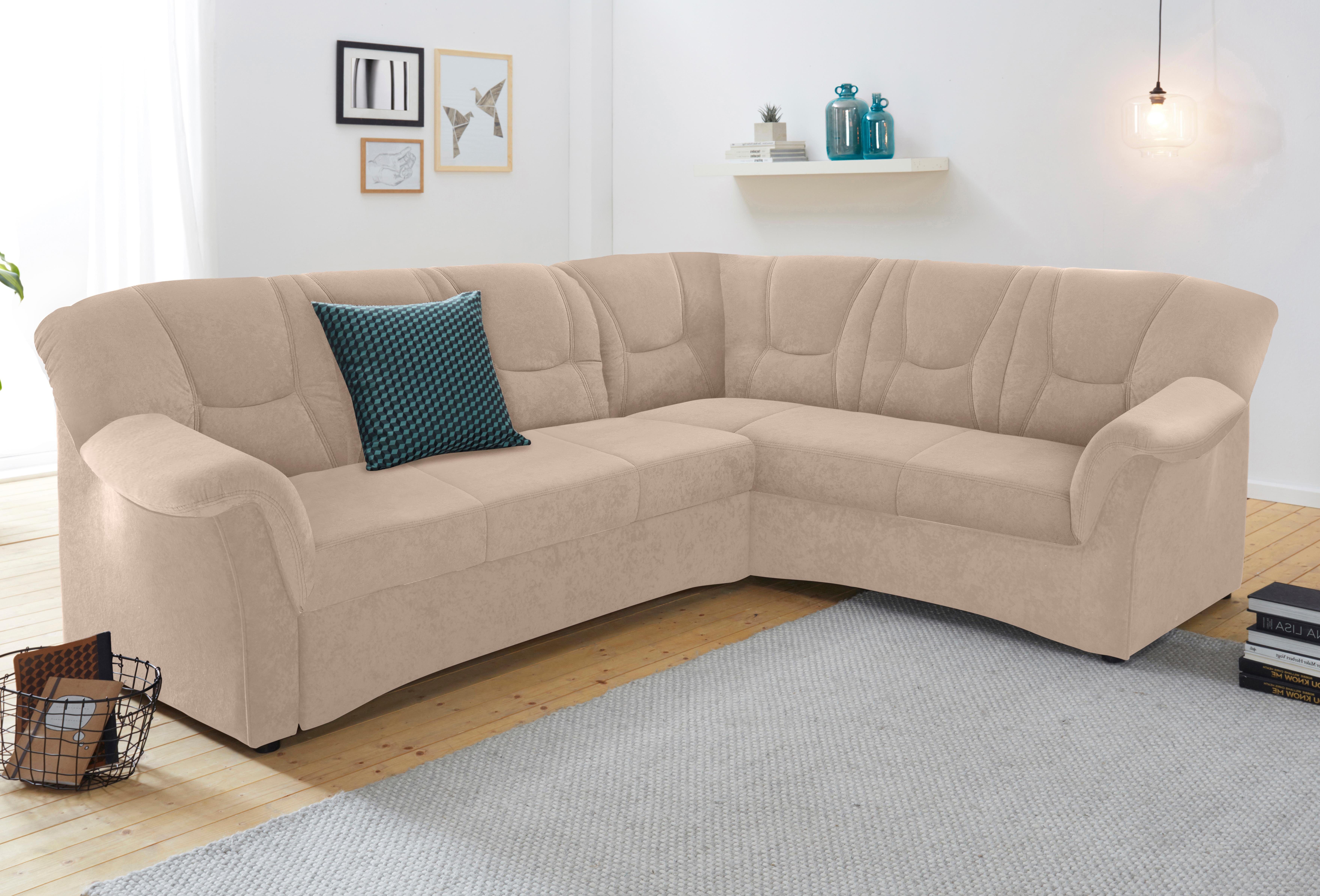 DOMO collection Hoekbank Sarafina tijdloos en comfortabel, optioneel met binnenvering, L-vorm