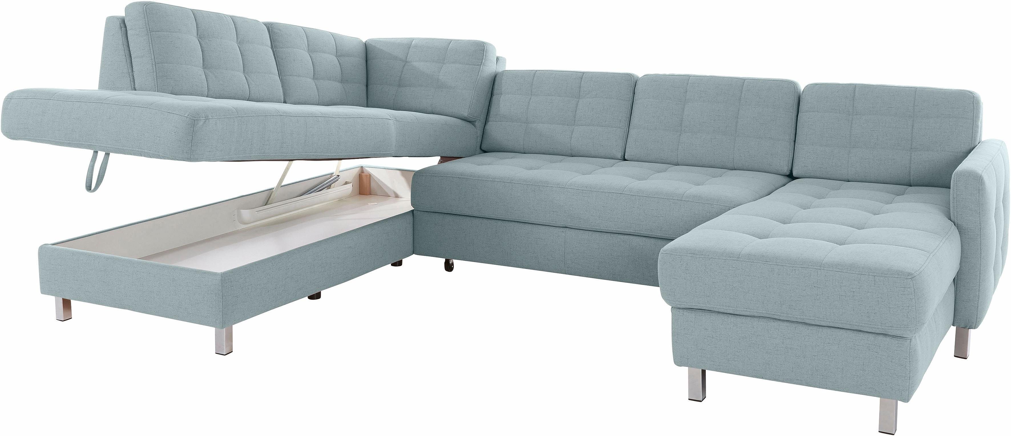 sit&more Zithoek Picasso U-vorm naar keuze met slaapfunctie en bedkist