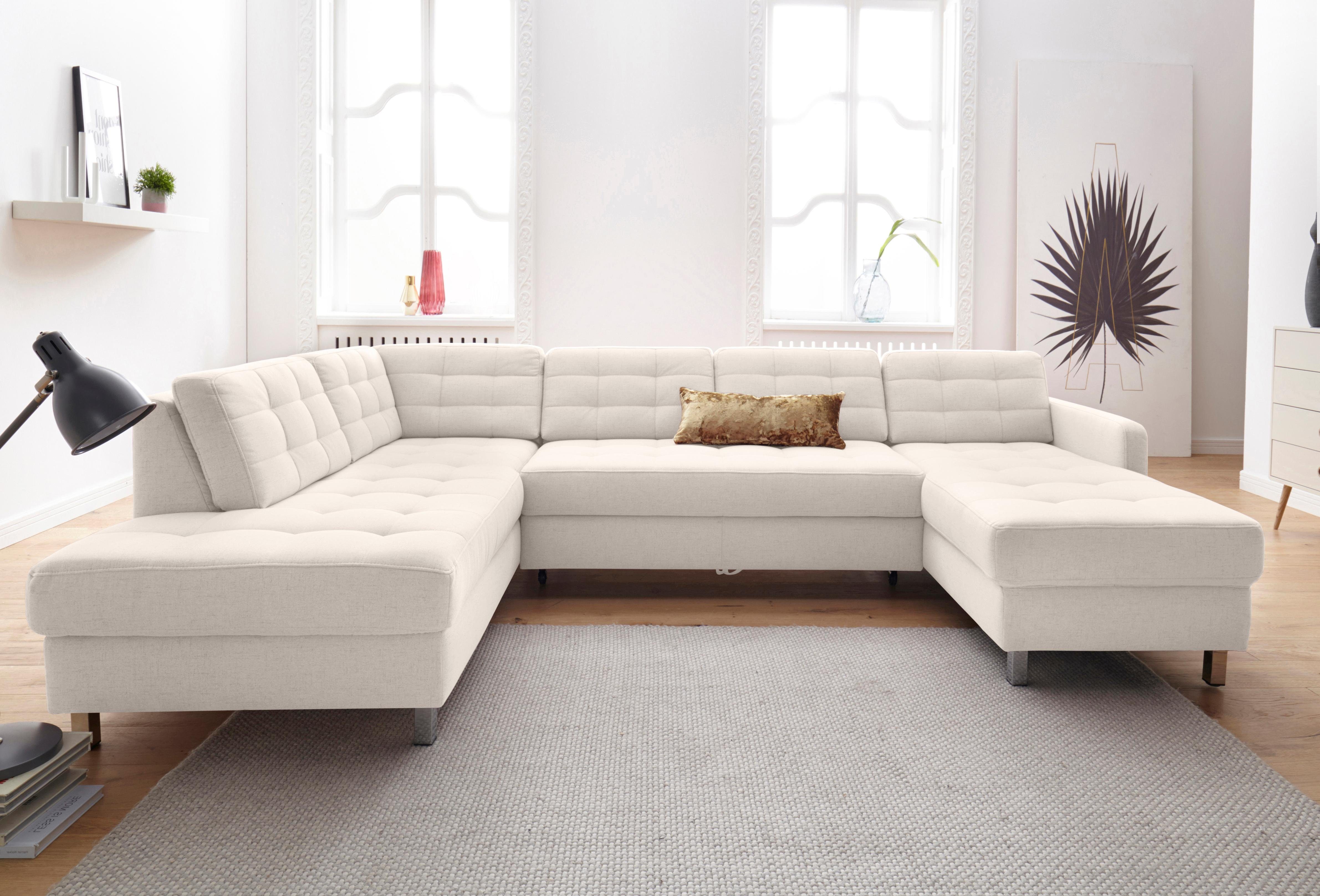 sit&more Zithoek Picasso U-vorm naar keuze met slaapfunctie en bedkist beige, zithoeken, Breedte ligoppervlak: 249 cm, Lengte ligoppervlak: 122 cm