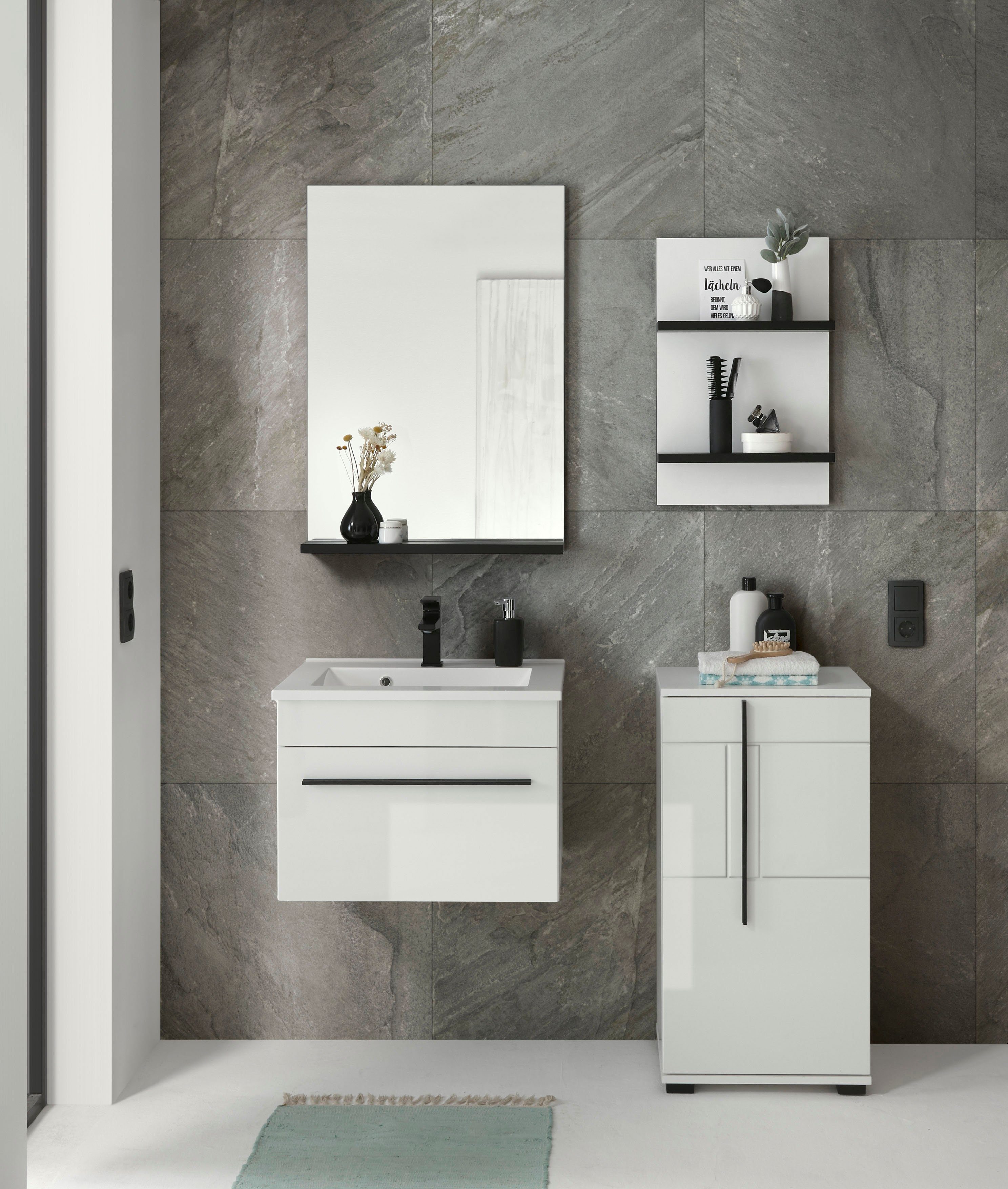 INOSIGN Badkamerserie Cantara, badkamer in modern ontwerp, 4-delig badkamer (set, 4-delig)