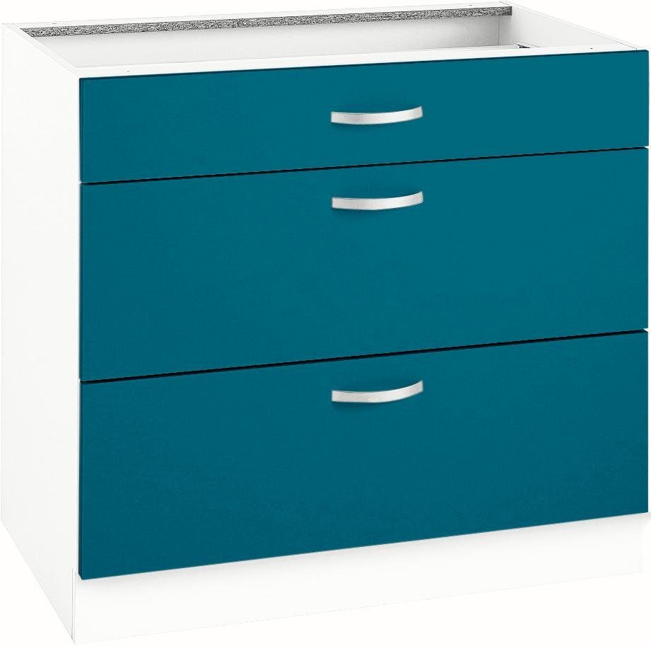 wiho Küchen Onderkast Flexi Breedte 90-130 cm onderkasten blauw