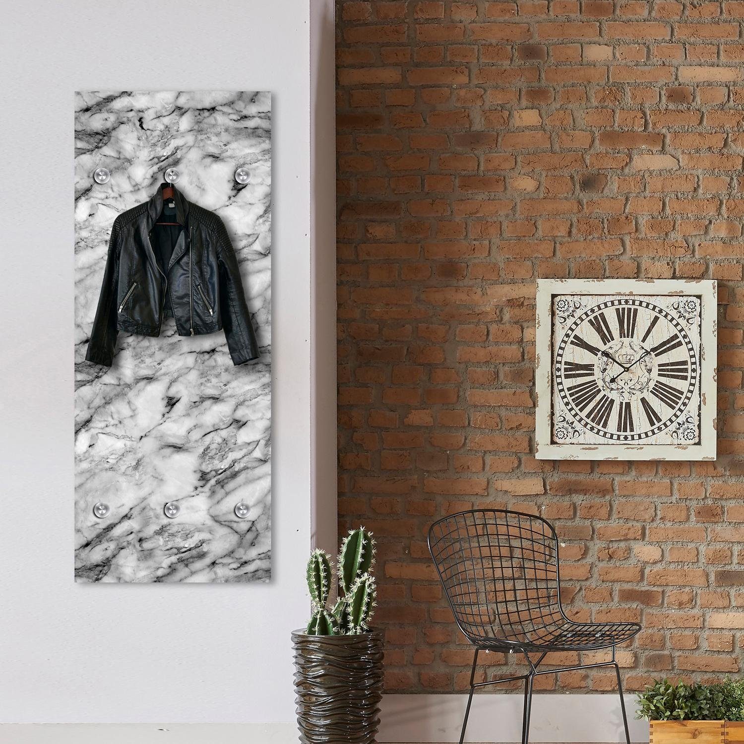 queence Kapstok Marmer met 6 haken, 50 x 120 cm
