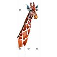 queence kapstokpaneel giraf met 6 haken, 50 x 120 cm bruin