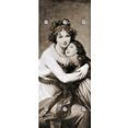 queence kapstok moeder en kind met 6 haken, 50 x 120 cm grijs